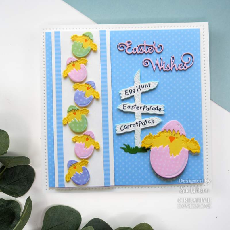 Creative Expressions Sue Wilson Mini Shadowed Sentiments Easter Wishes Craft Die