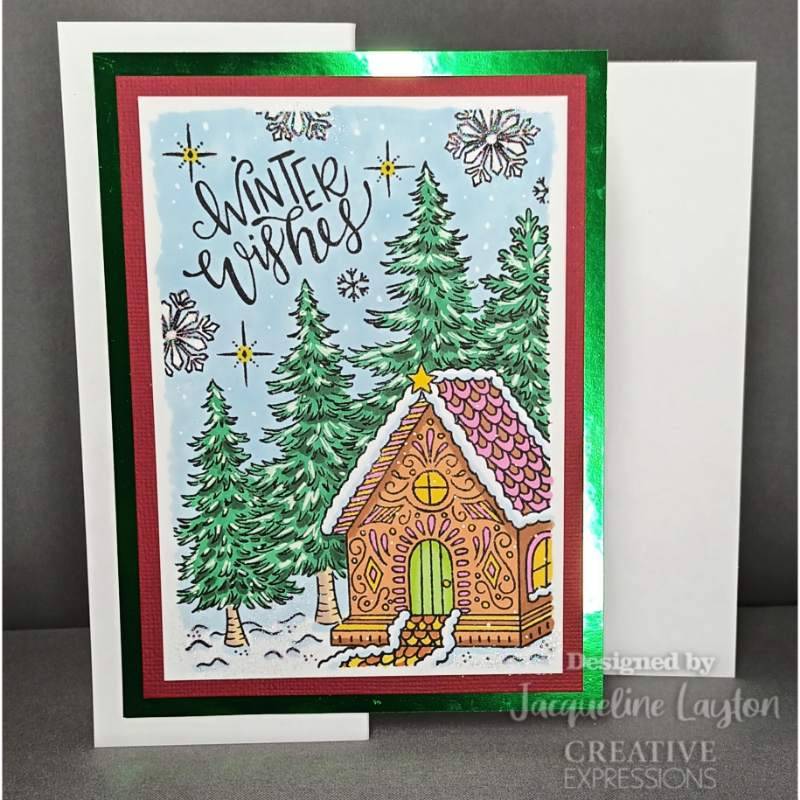 Creative Expressions Designer Boutique Gingerbread Cottage 6 in x 4 in Clear Stamp Set