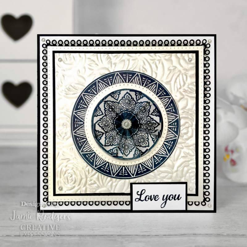 Creative Expressions Jamie Rodgers Circles Tea Bag Folding 6 in x 8 in Stamp Set