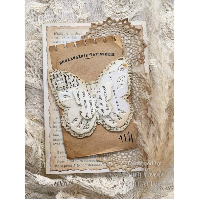 Creative Expressions Sam Poole Shabby Basics Shabby Butterflies Craft Die