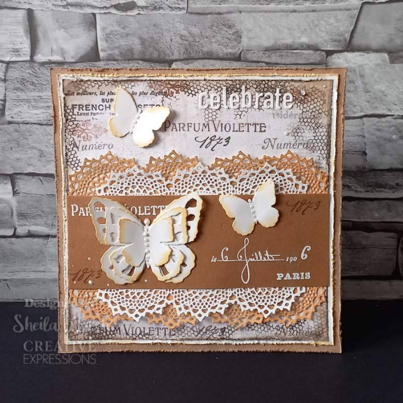 Creative Expressions Sam Poole Shabby Basics Shabby Butterflies Craft Die