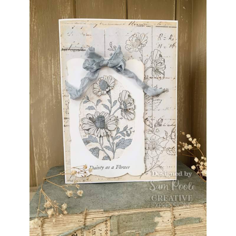 Creative Expressions Sam Poole Floral Envelope 6 in x 4 in Clear Stamp Set