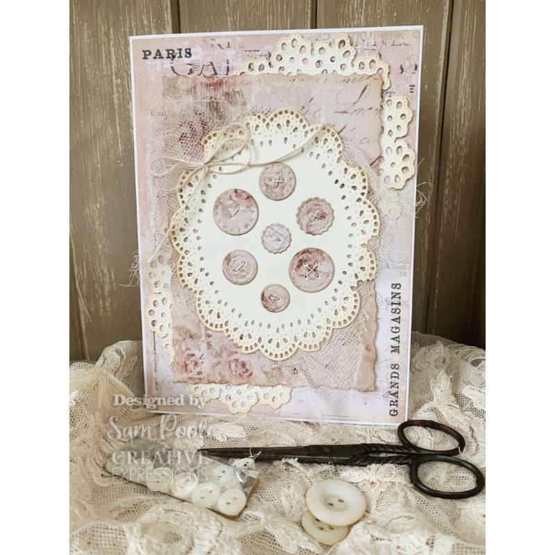 Creative Expressions Sam Poole Shabby Basics Shabby Buttons Craft Die