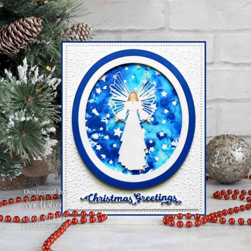 Creative Expressions Sue Wilson Festive Shadowed Sentiments Christmas Greetings Craft Die