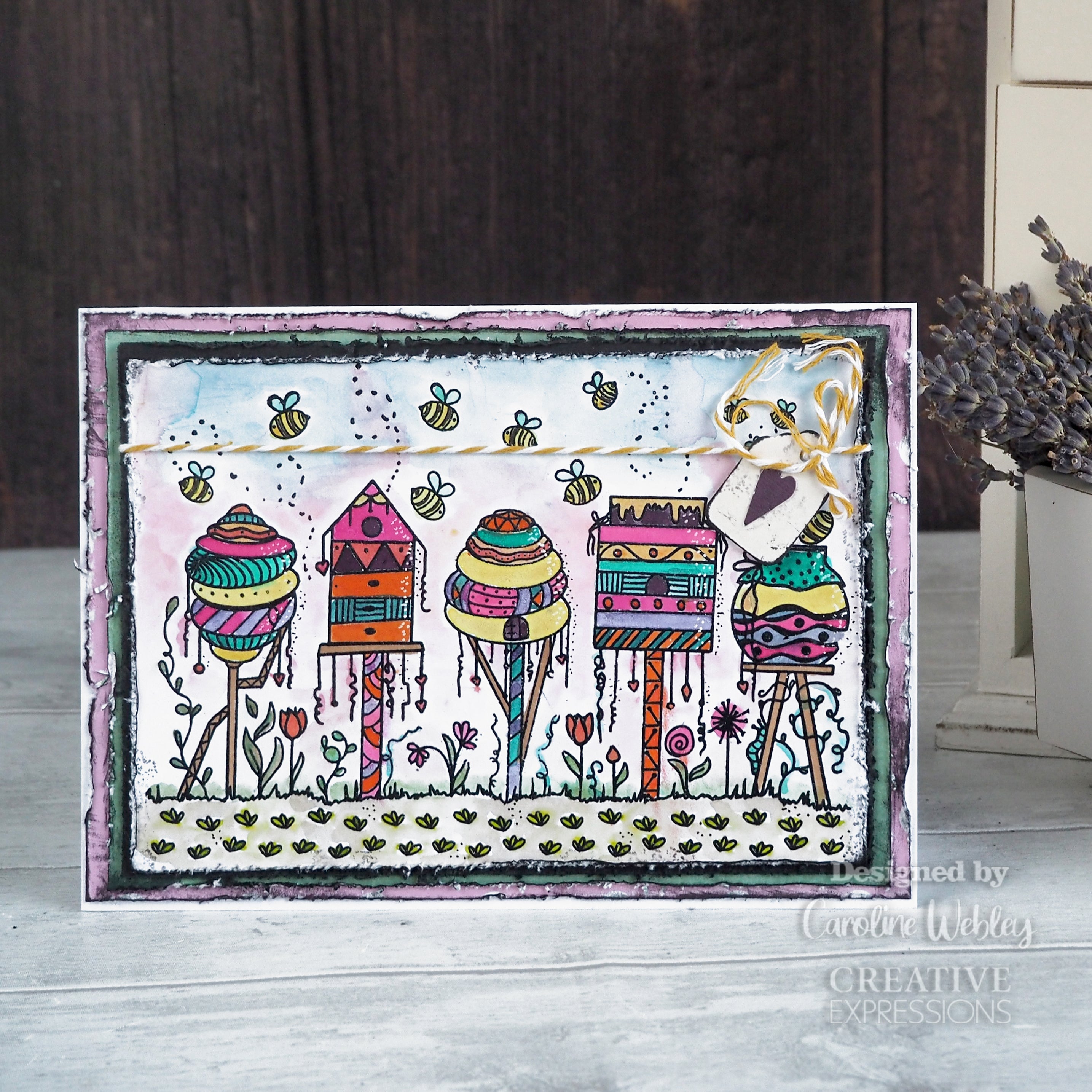 Creative Expressions Bonnita Moaby Beehive Drive 5.9 in x 4 in Rubber Stamp