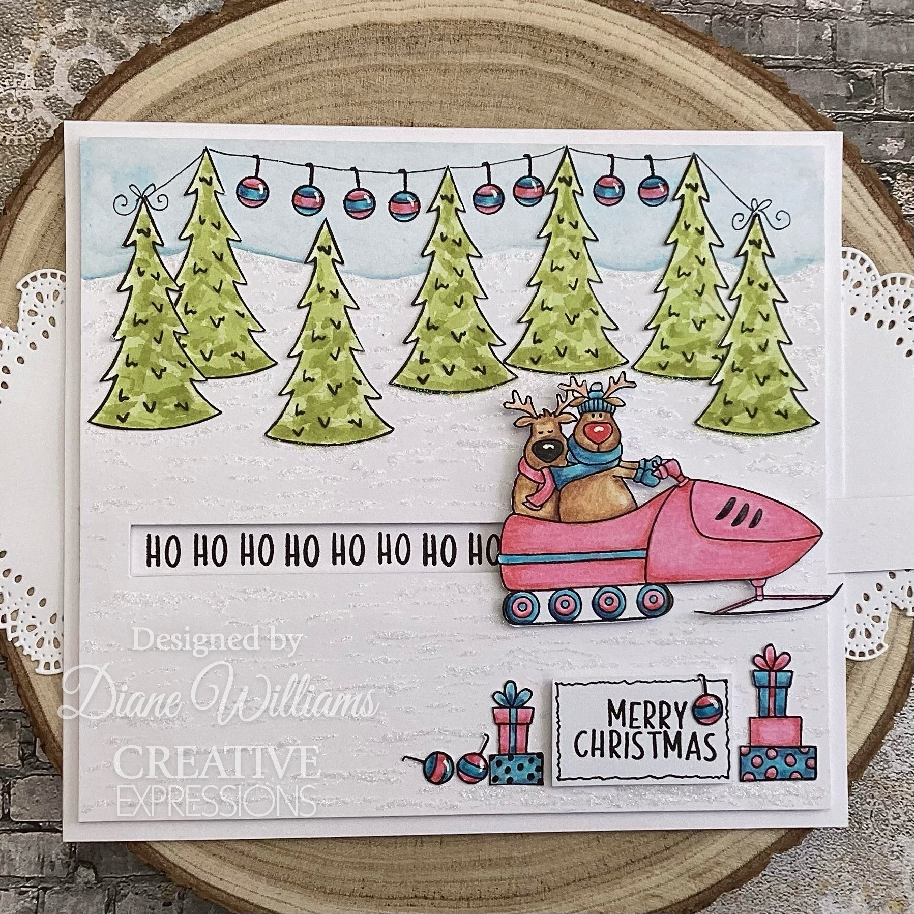 Creative Expressions Jane's Doodles Santa's Coming To Town 6 in x 8 in Clear Stamp Set