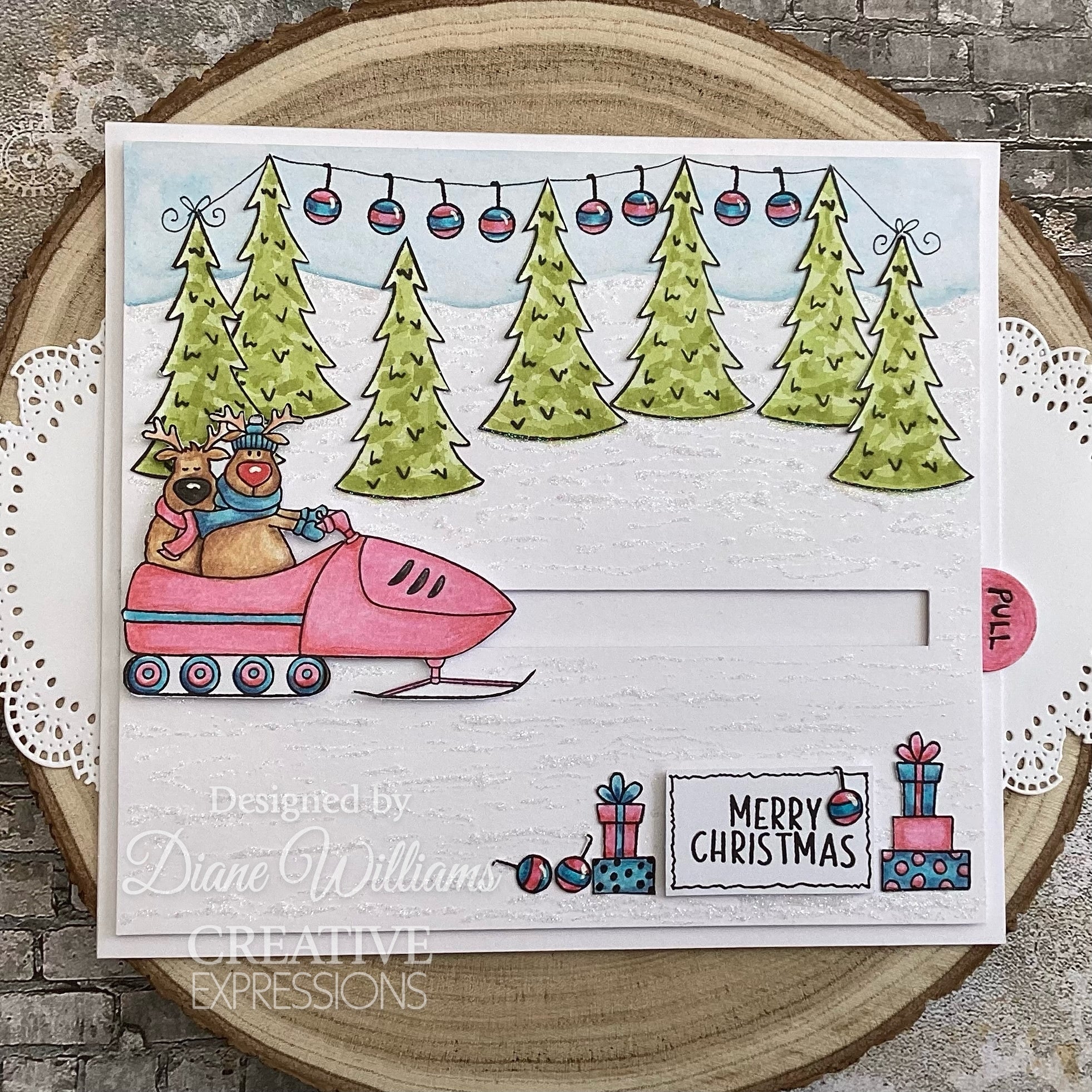 Creative Expressions Jane's Doodles Santa's Coming To Town 6 in x 8 in Clear Stamp Set