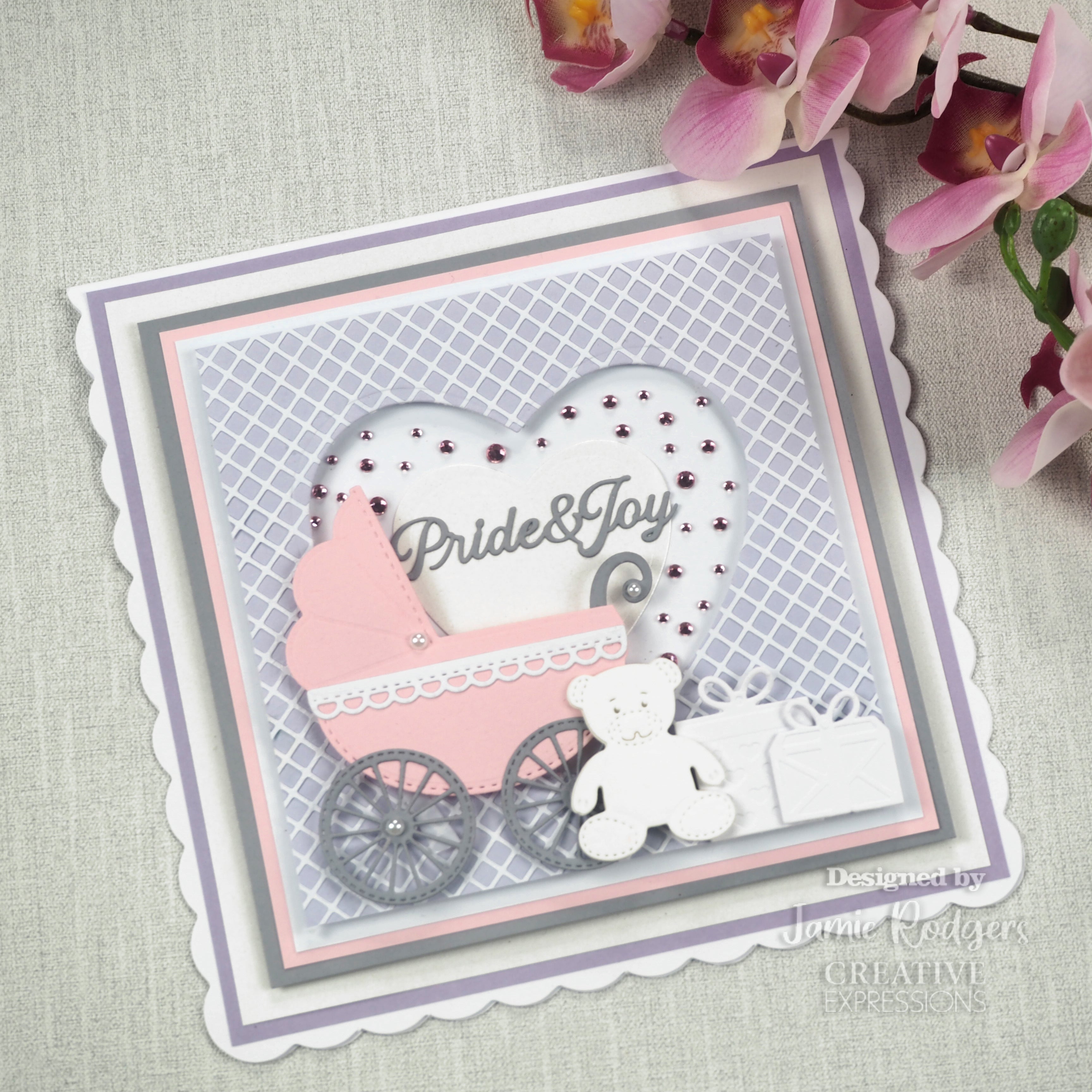 Creative Expressions Jamie Rodgers Sentiments Collection New Baby Craft Die