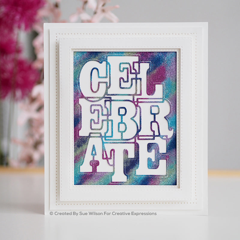 Sue Wilson Big Bold Words Celebrate Craft Die & Stamp Set