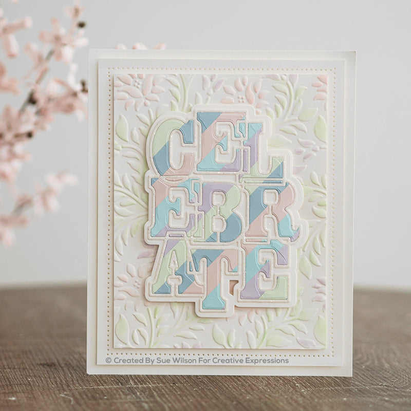 Sue Wilson Big Bold Words Celebrate Craft Die & Stamp Set