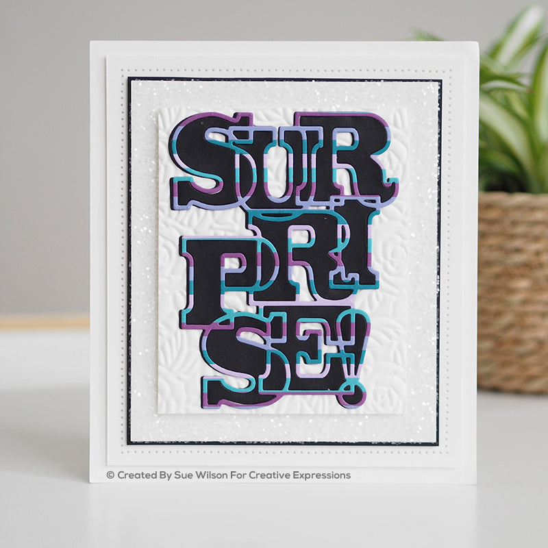 Sue Wilson Big Bold Words Surprise Craft Die & Stamp Set