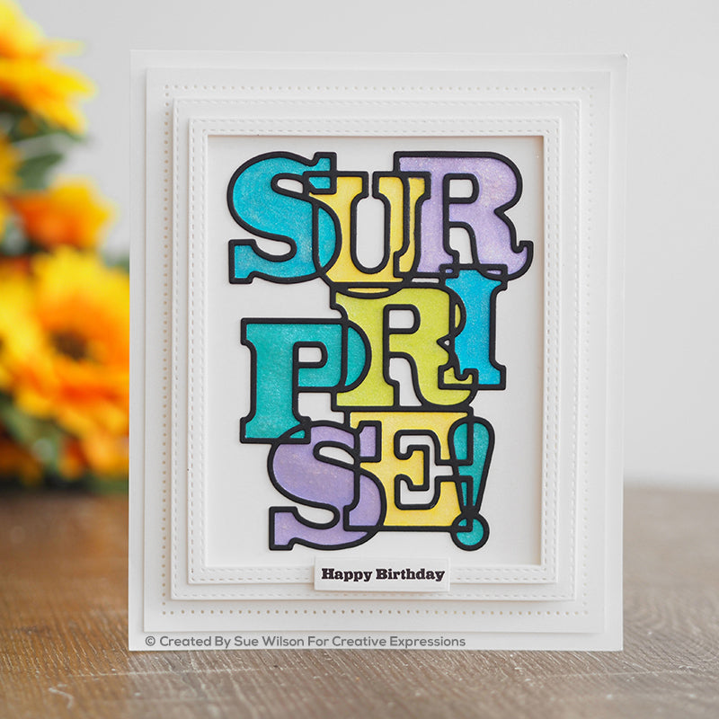 Sue Wilson Big Bold Words Surprise Craft Die & Stamp Set