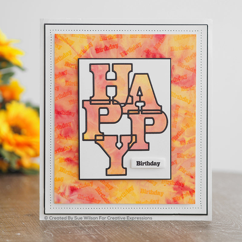 Sue Wilson Big Bold Words Happy Craft Die & Stamp Set