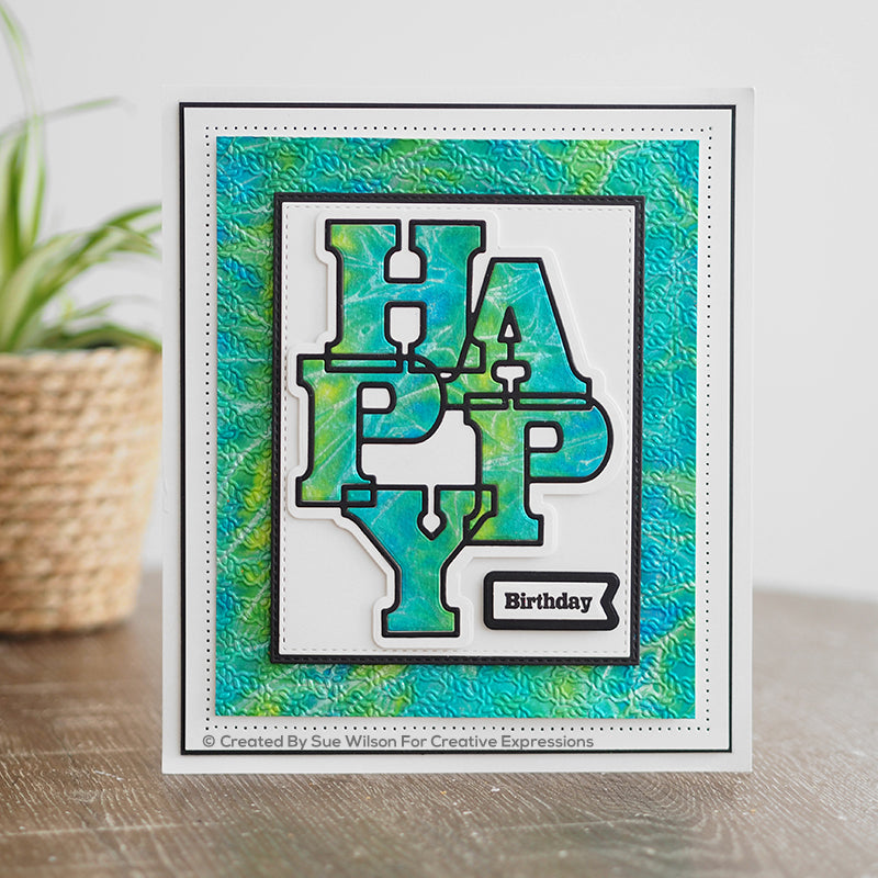 Sue Wilson Big Bold Words Happy Craft Die & Stamp Set