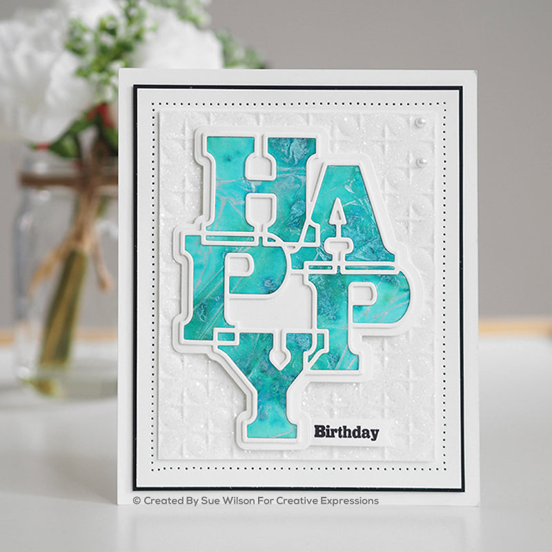 Sue Wilson Big Bold Words Happy Craft Die & Stamp Set