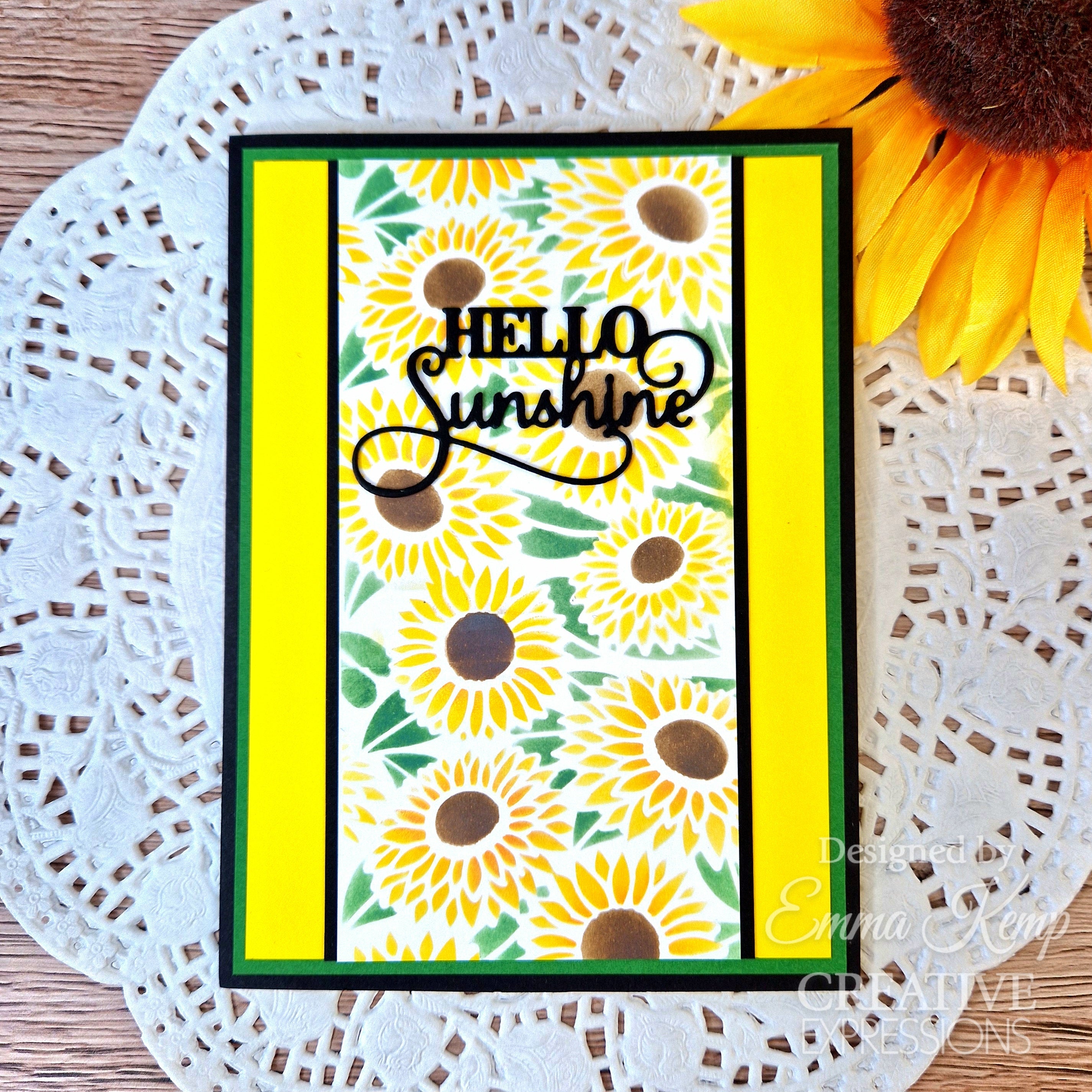 Creative Expressions Sunflowers Mini Triple Layering Stencil 4 in x 3 in Set of 3