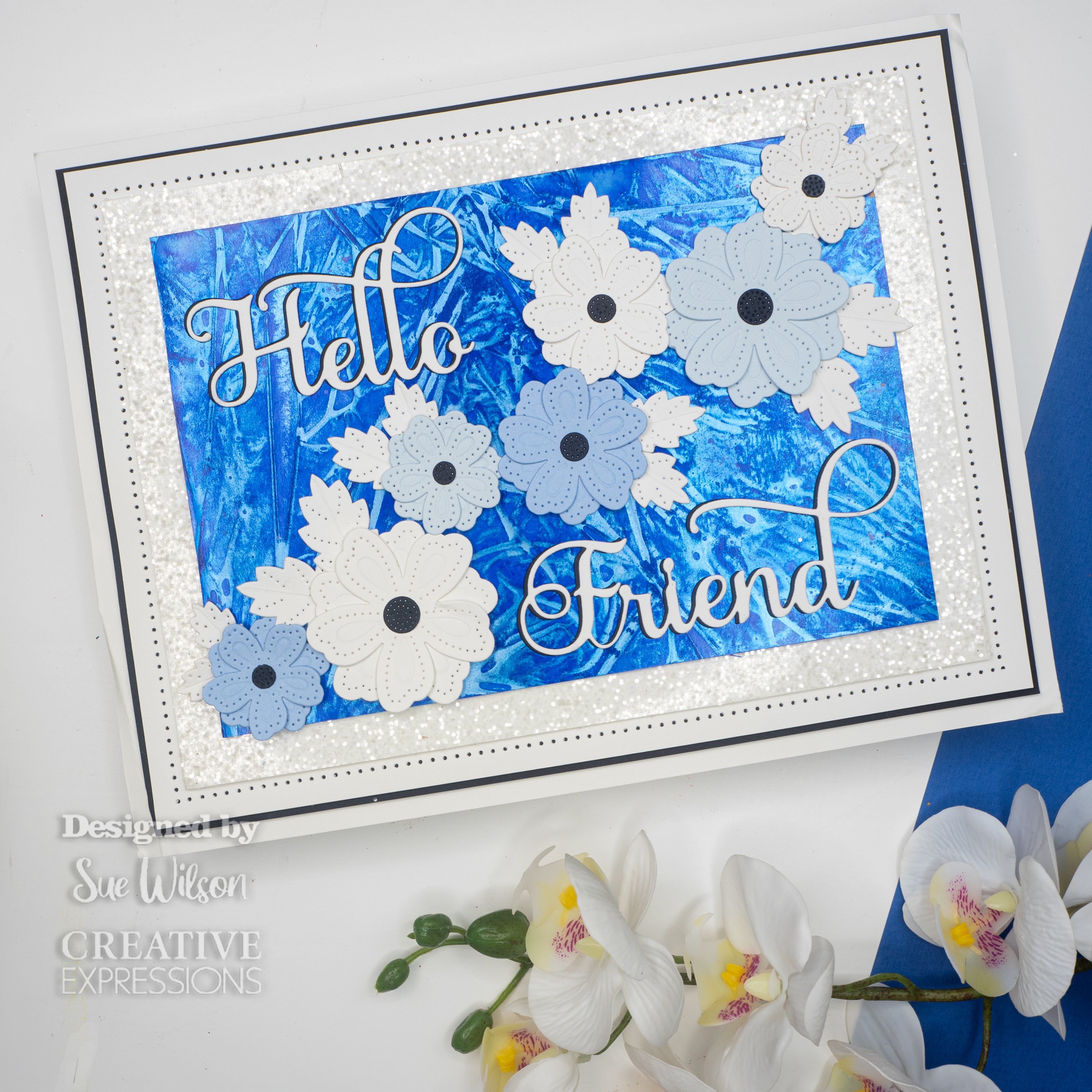 Creative Expressions Sue Wilson Noble Shadowed Sentiment Hello Friend Craft Die