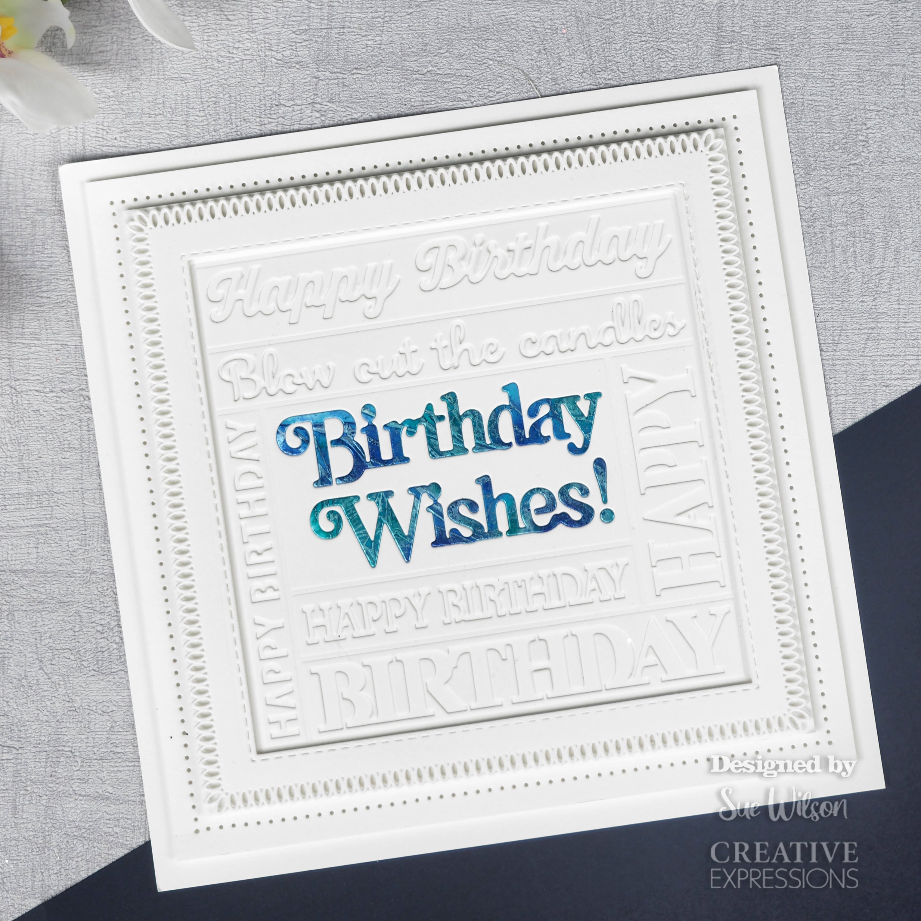 Creative Expressions Sue Wilson Boxed Sentiments Birthday Wishes Craft Die