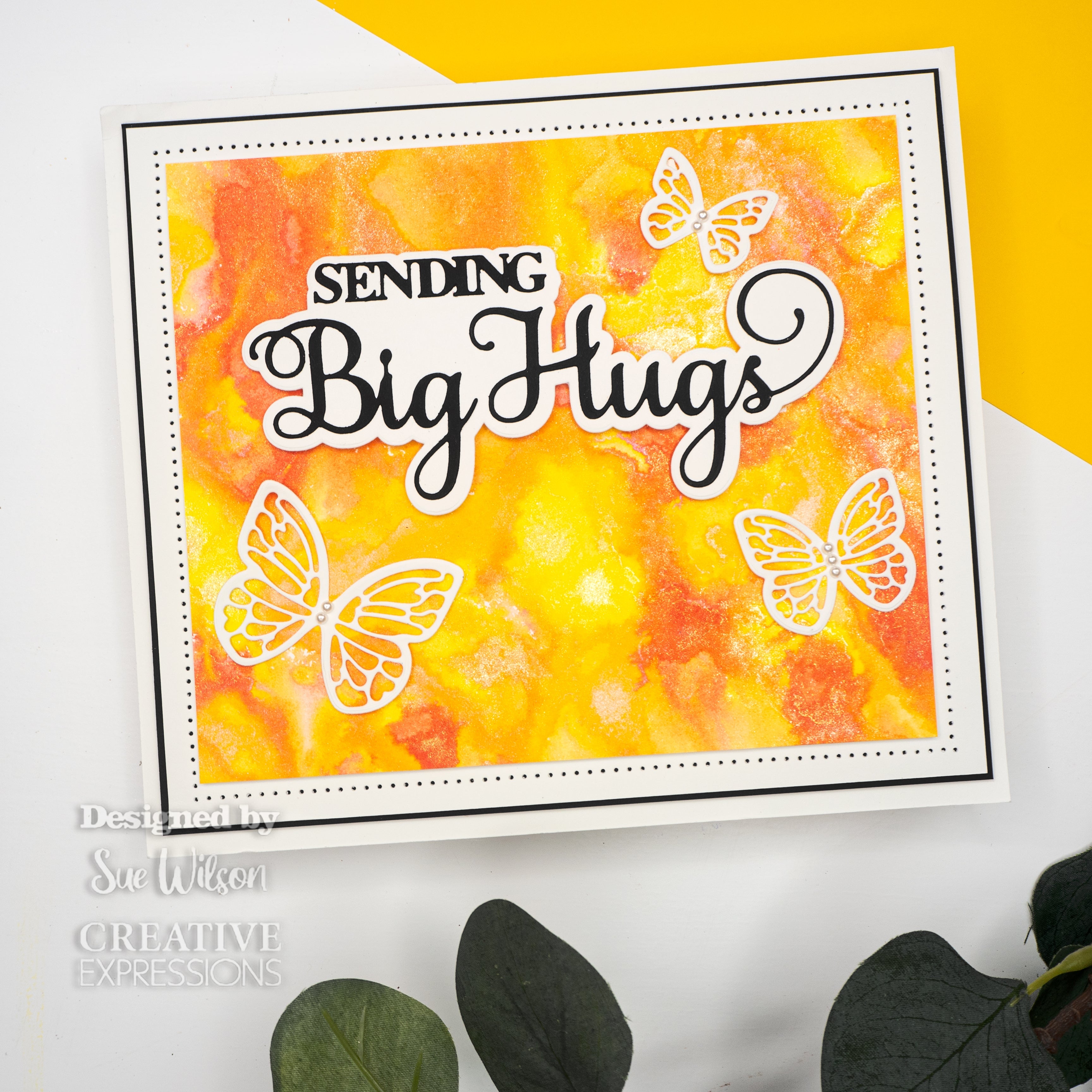 Creative Expressions Sue Wilson Noble Shadowed Sentiment Sending Big Hugs Craft Die