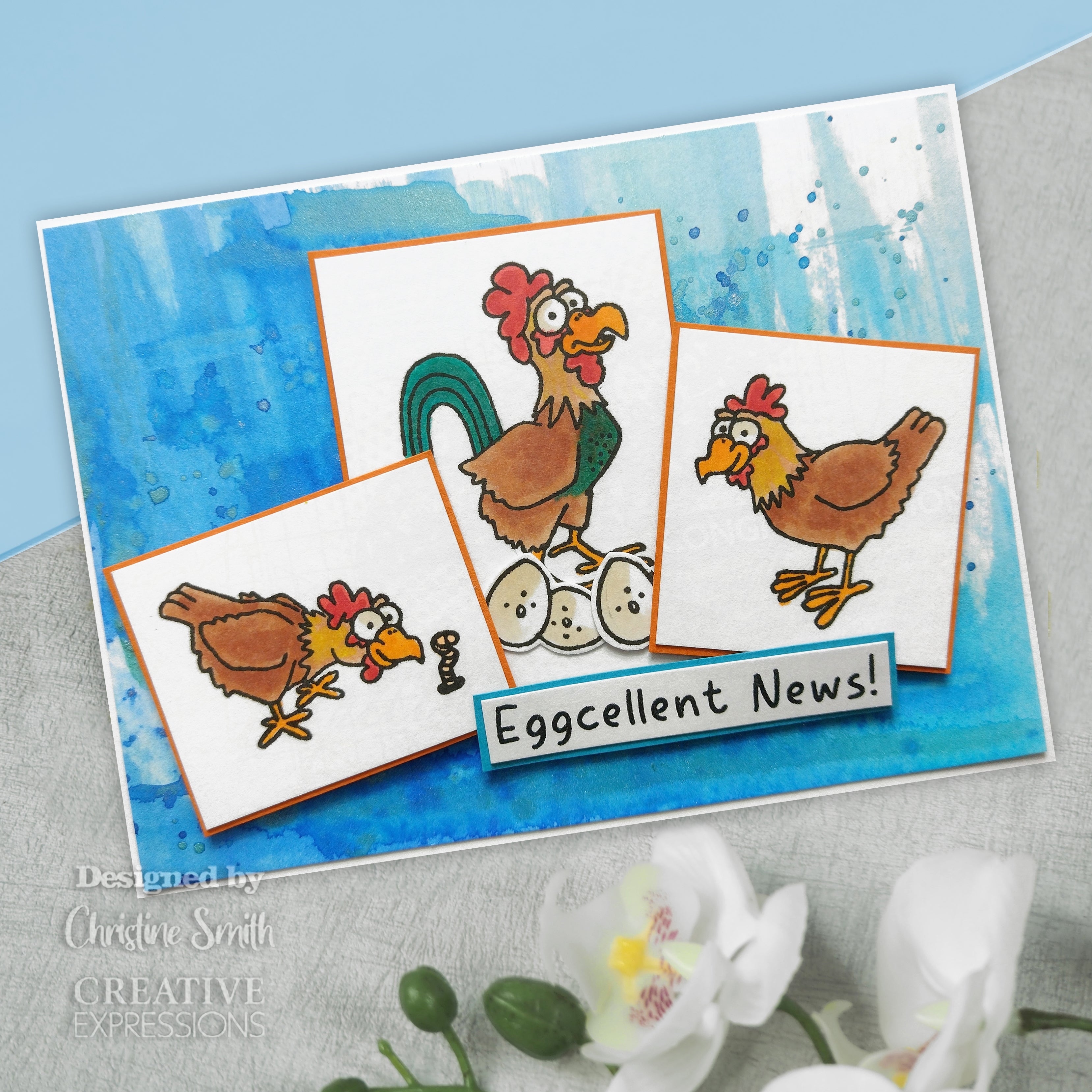 Creative Expressions Eggcellent News 6 in x 4 in Clear Stamp Set