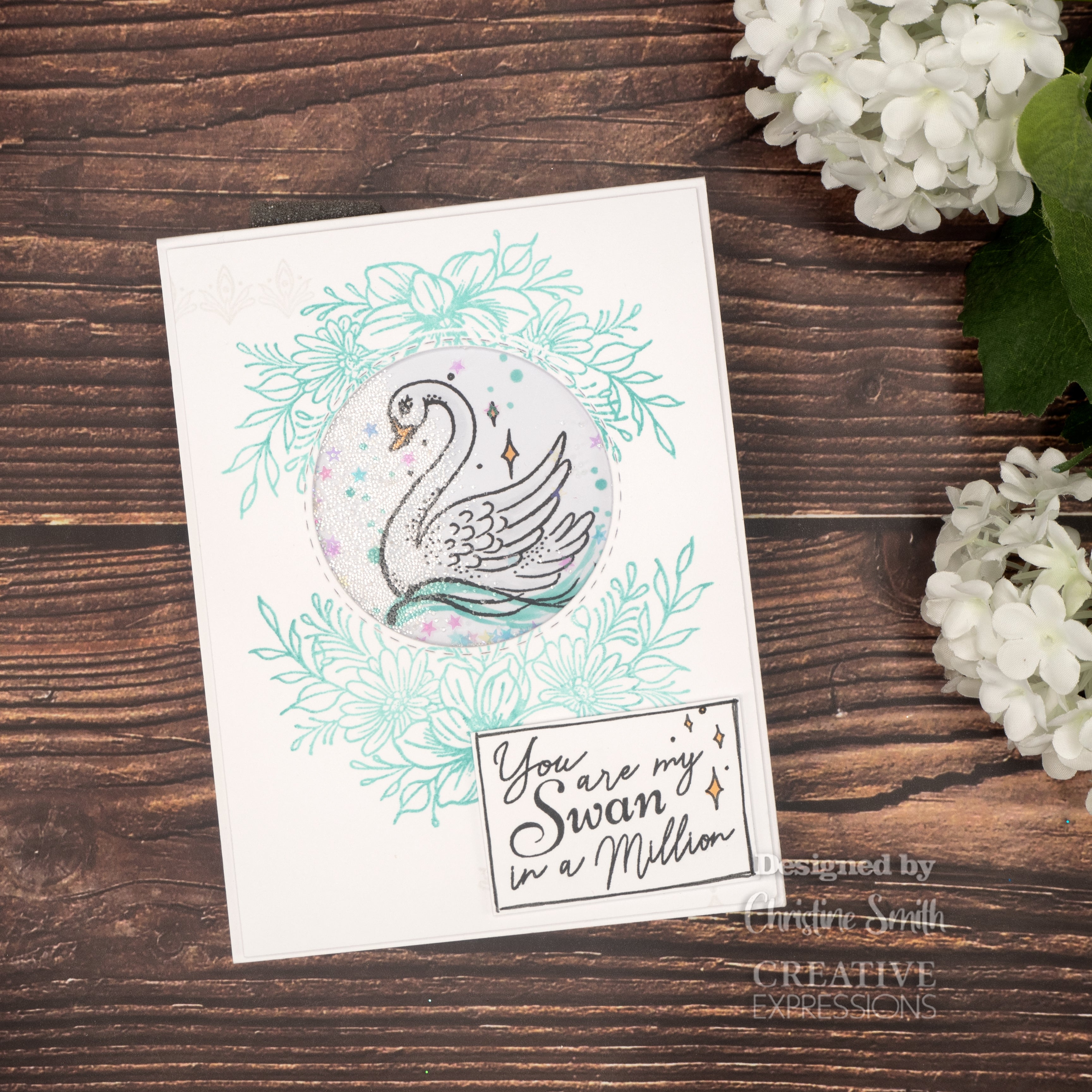 Creative Expressions Designer Boutique Swan In A Million 6 in x 4 in Stamp Set