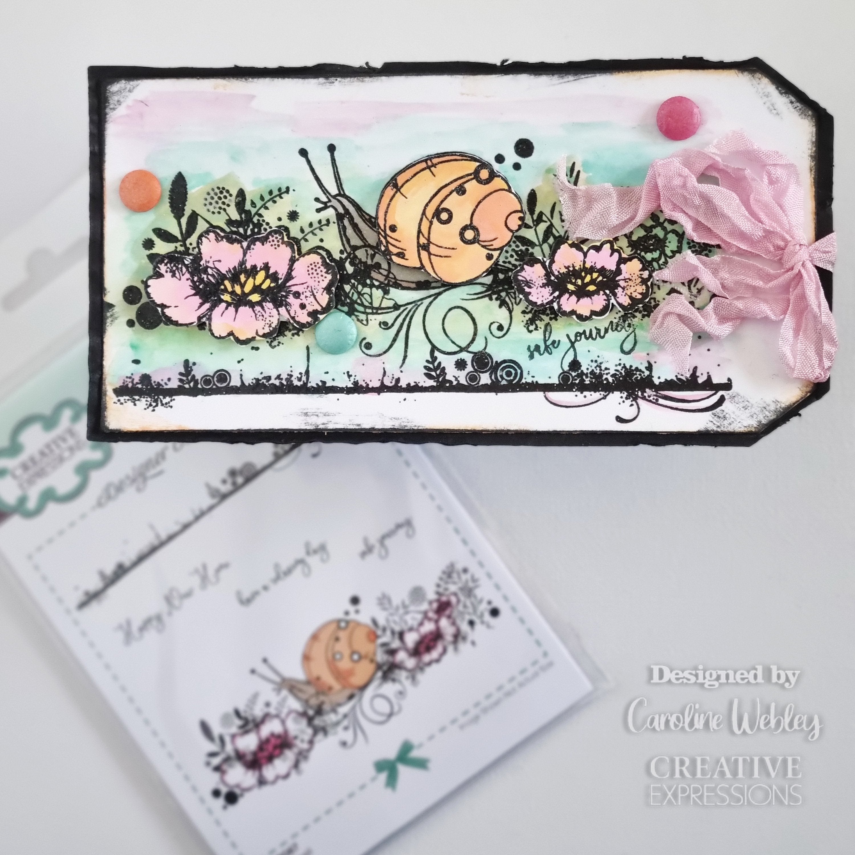 Creative Expressions Designer Boutique Woodland Walk Collection Slow Jo Snail A6 Clear Stamp Set