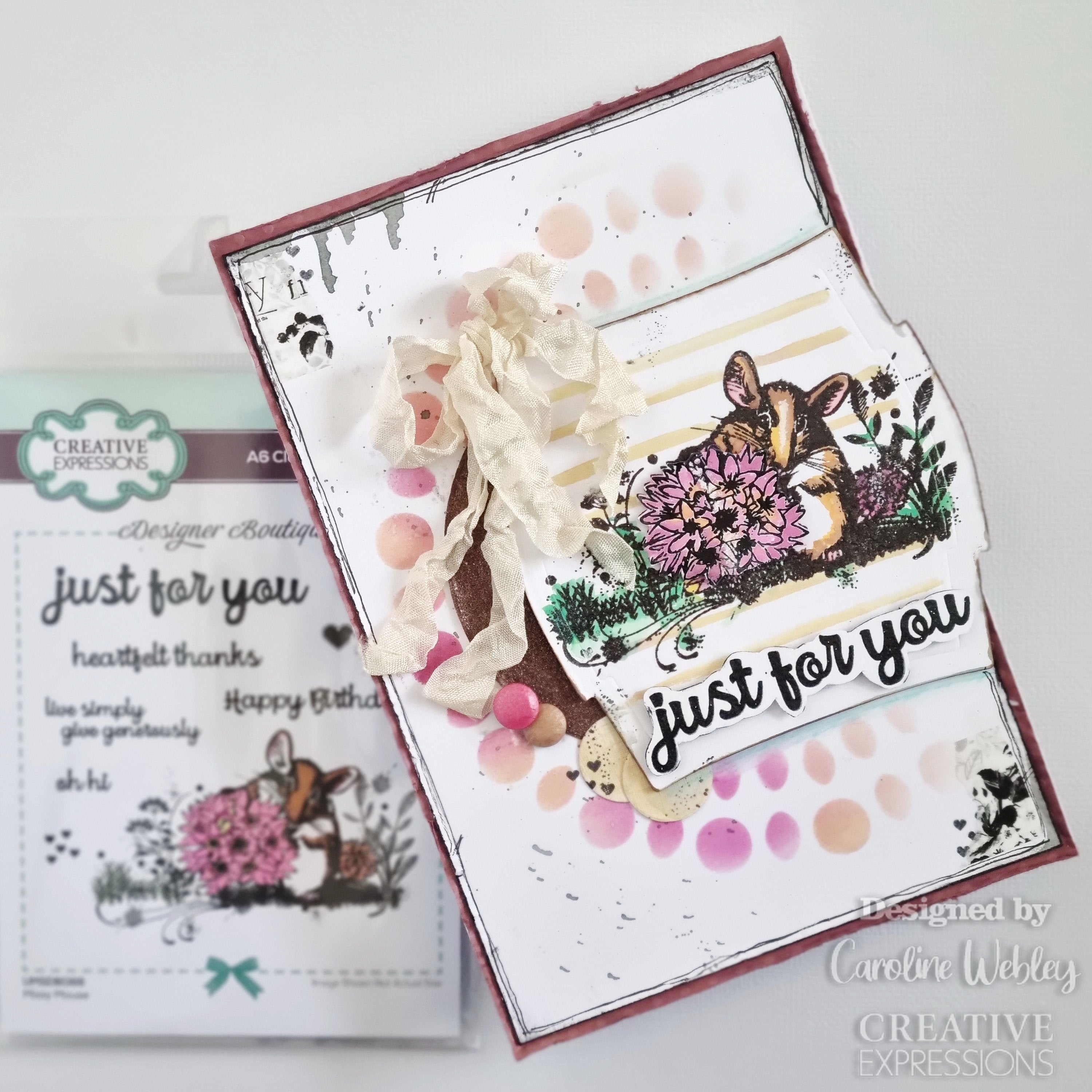 Creative Expressions Designer Boutique Woodland Walk Collection Missy Mouse A6 Clear Stamp Set