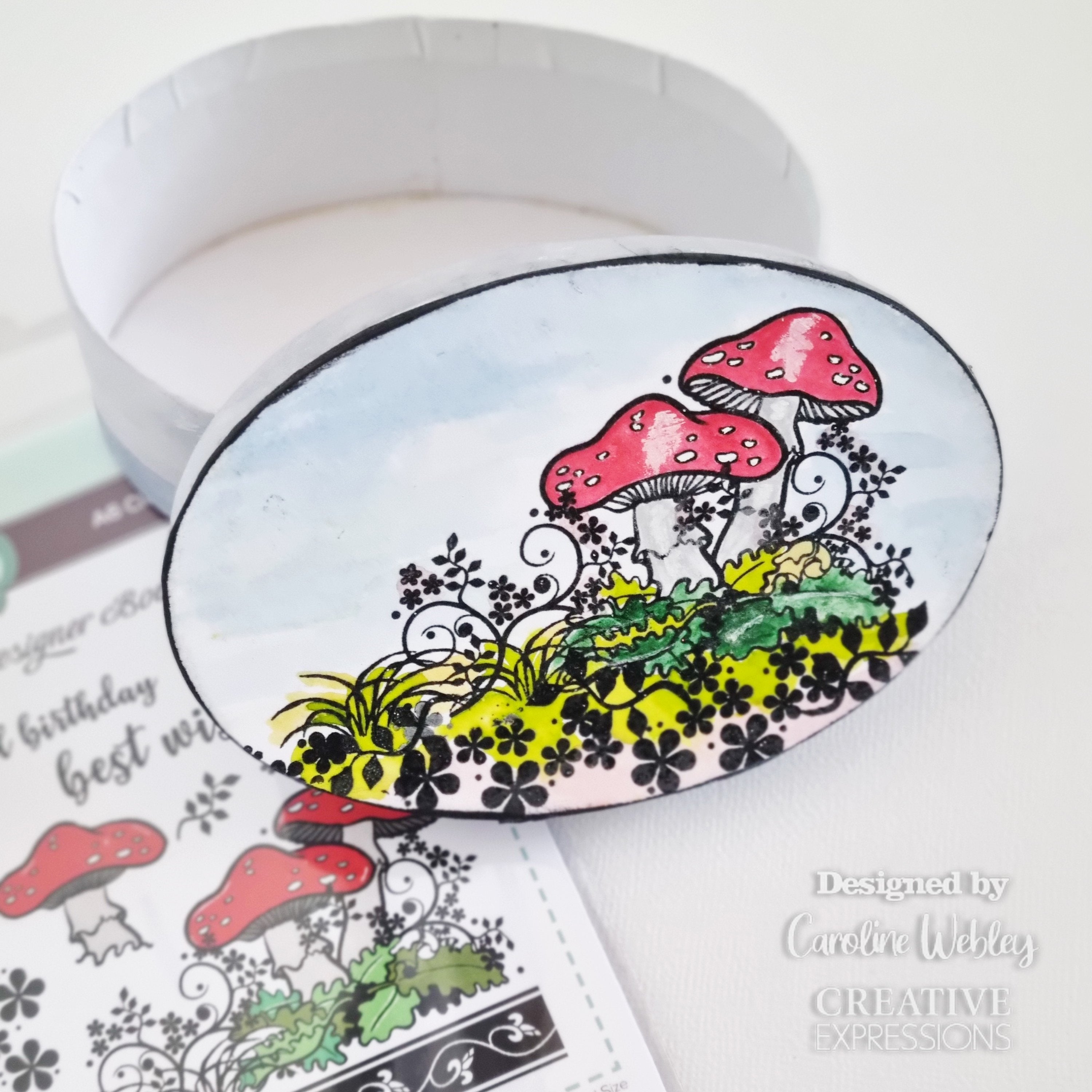 Creative Expressions Designer Boutique Woodland Walk Collection Tiptoe Amongst The Toadstools A6 Clear Stamp Set