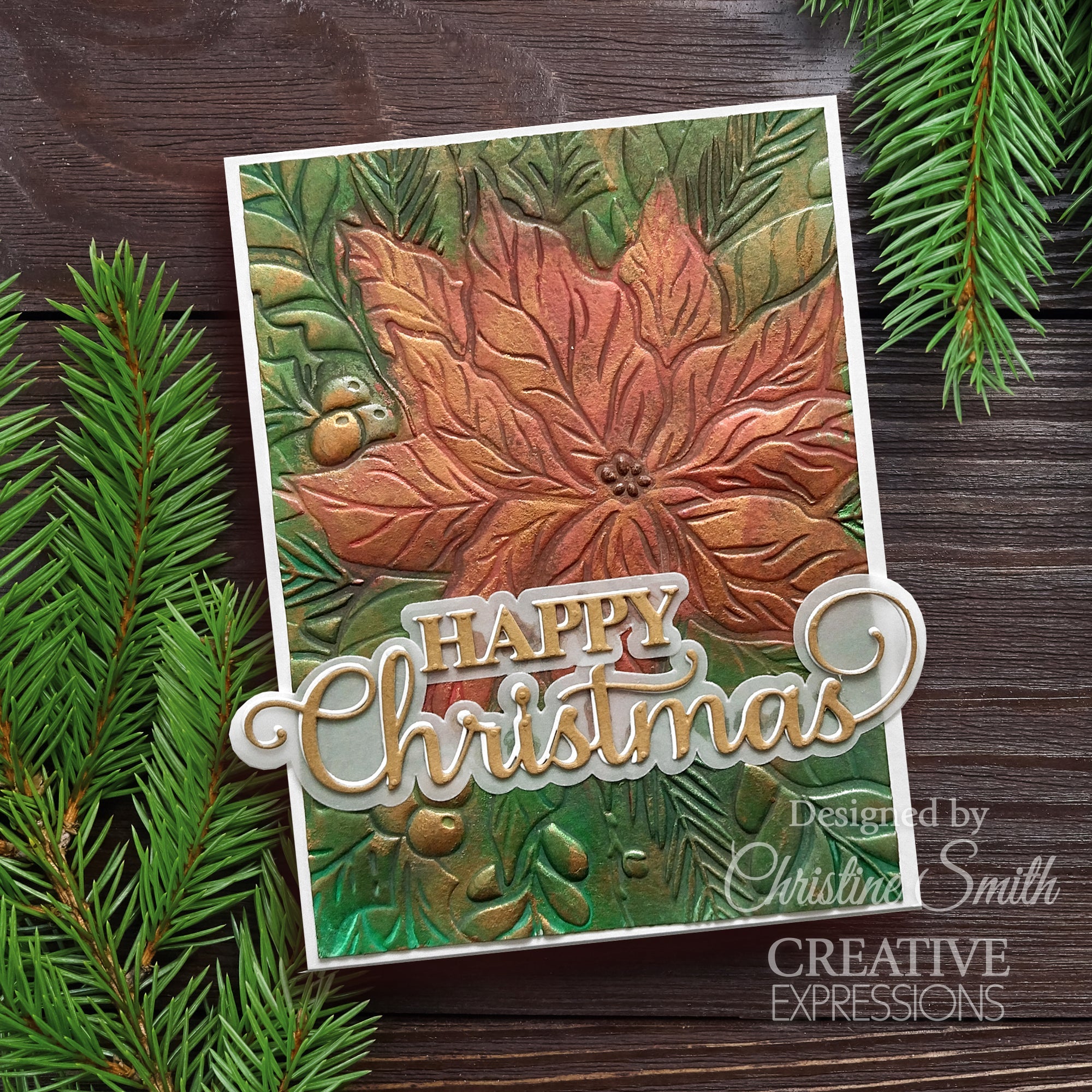 Creative Expressions Poinsettia Bliss 5 in x 7 in 3D Embossing Folder