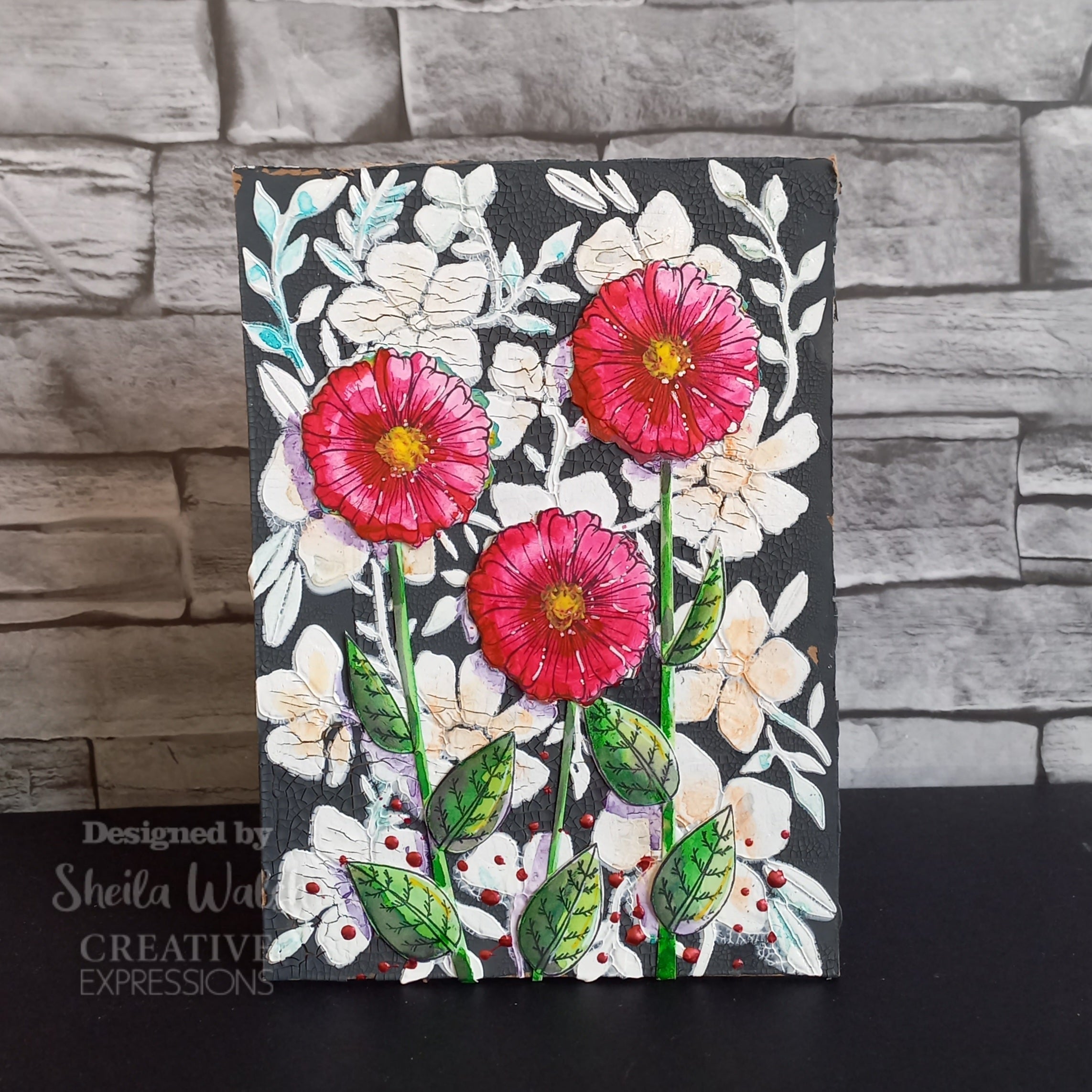 Creative Expressions Helen Colebrook Floral Daydream 7 in x 5 in Stencil