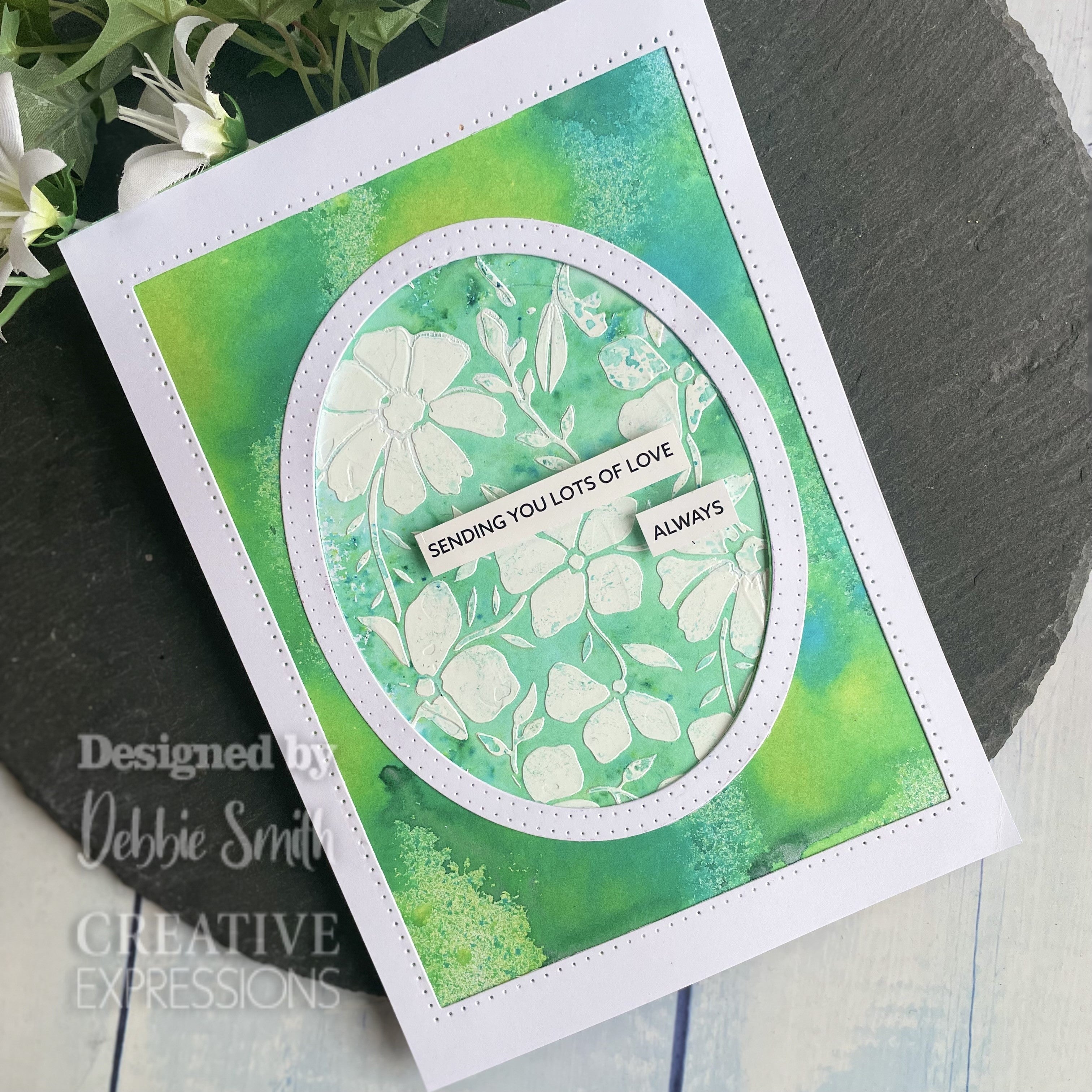 Creative Expressions Helen Colebrook Floral Daydream 7 in x 5 in Stencil