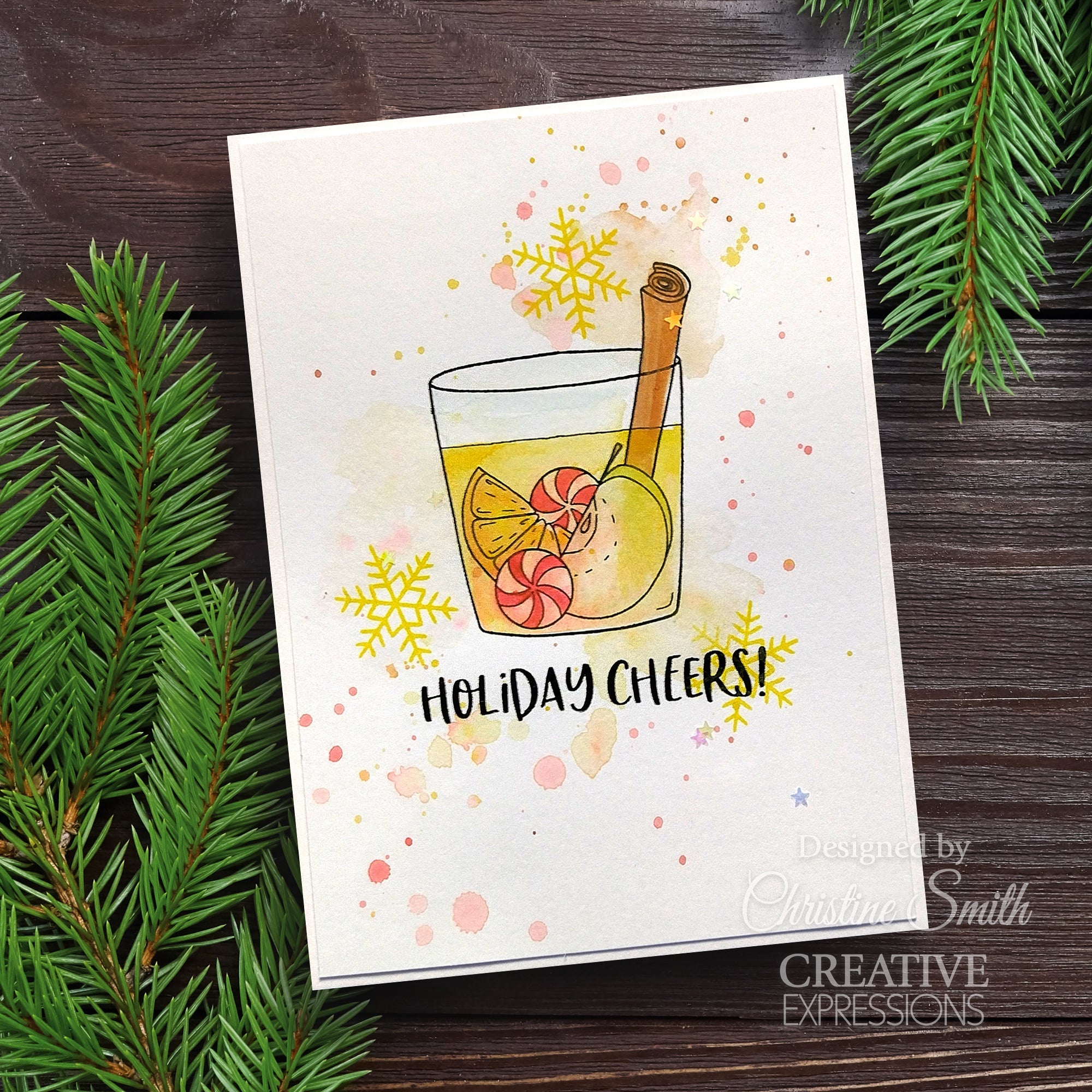 Creative Expressions Jane's Doodles Holiday Cheers 6 in x 8 in Clear Stamp Set