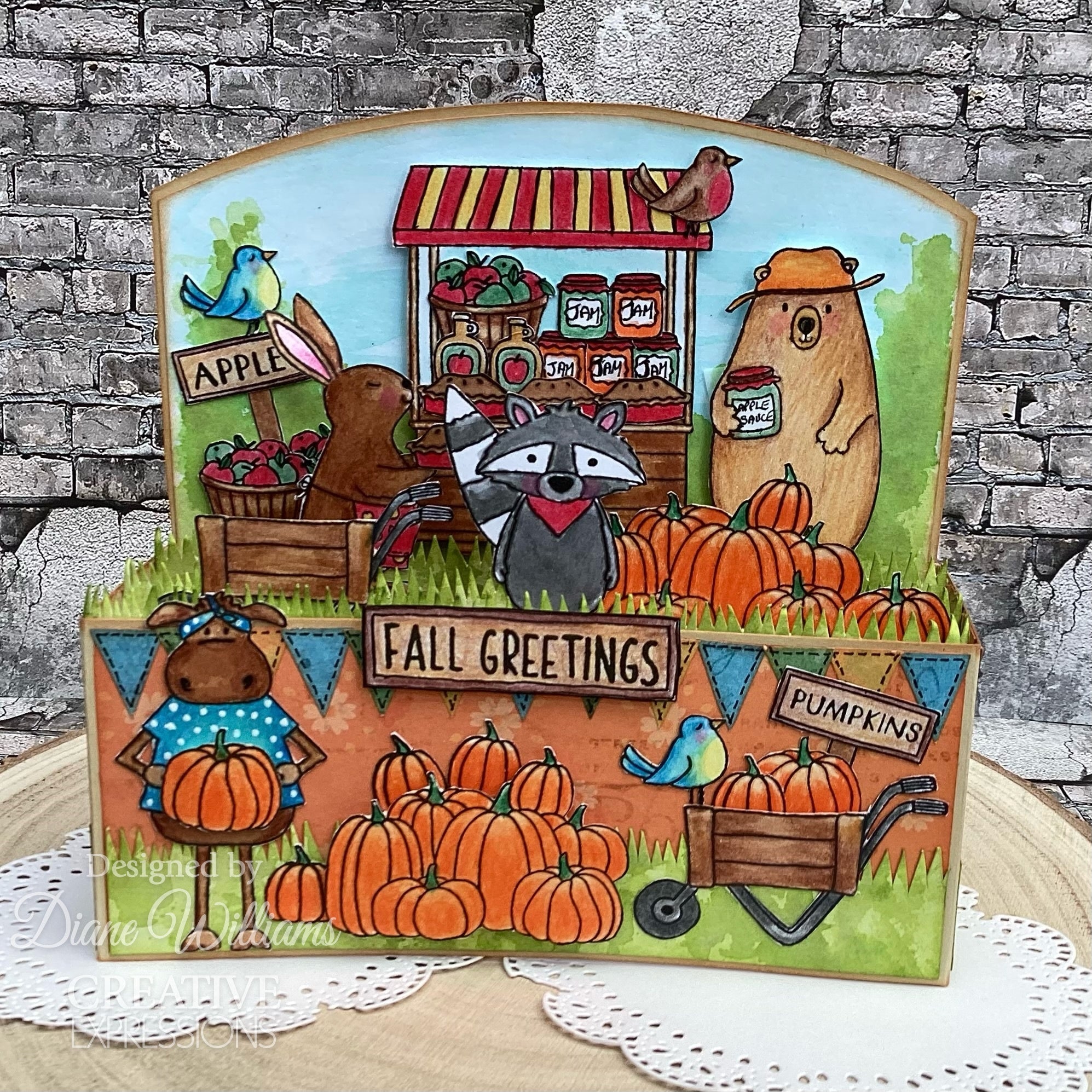 Creative Expressions Jane's Doodles Apple Pumpkin Spice 6 in x 8 in Clear Stamp Set