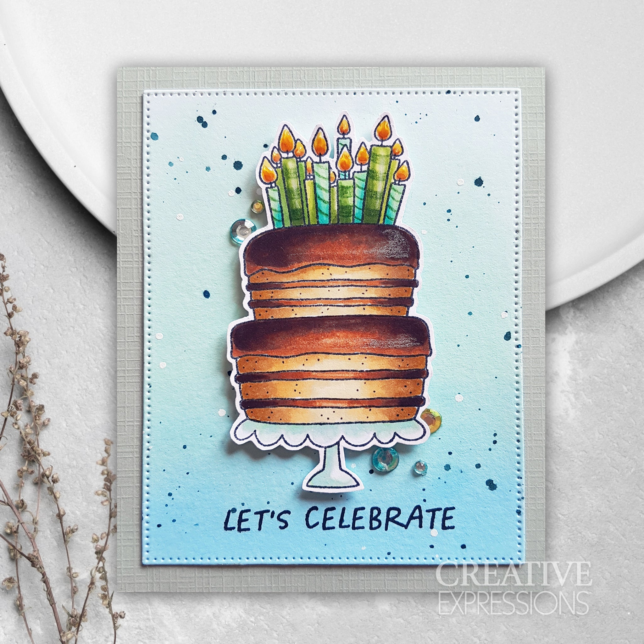 Creative Expressions Jane's Doodles It's Cake O'Clock 6 in x 8 in Clear Stamp Set