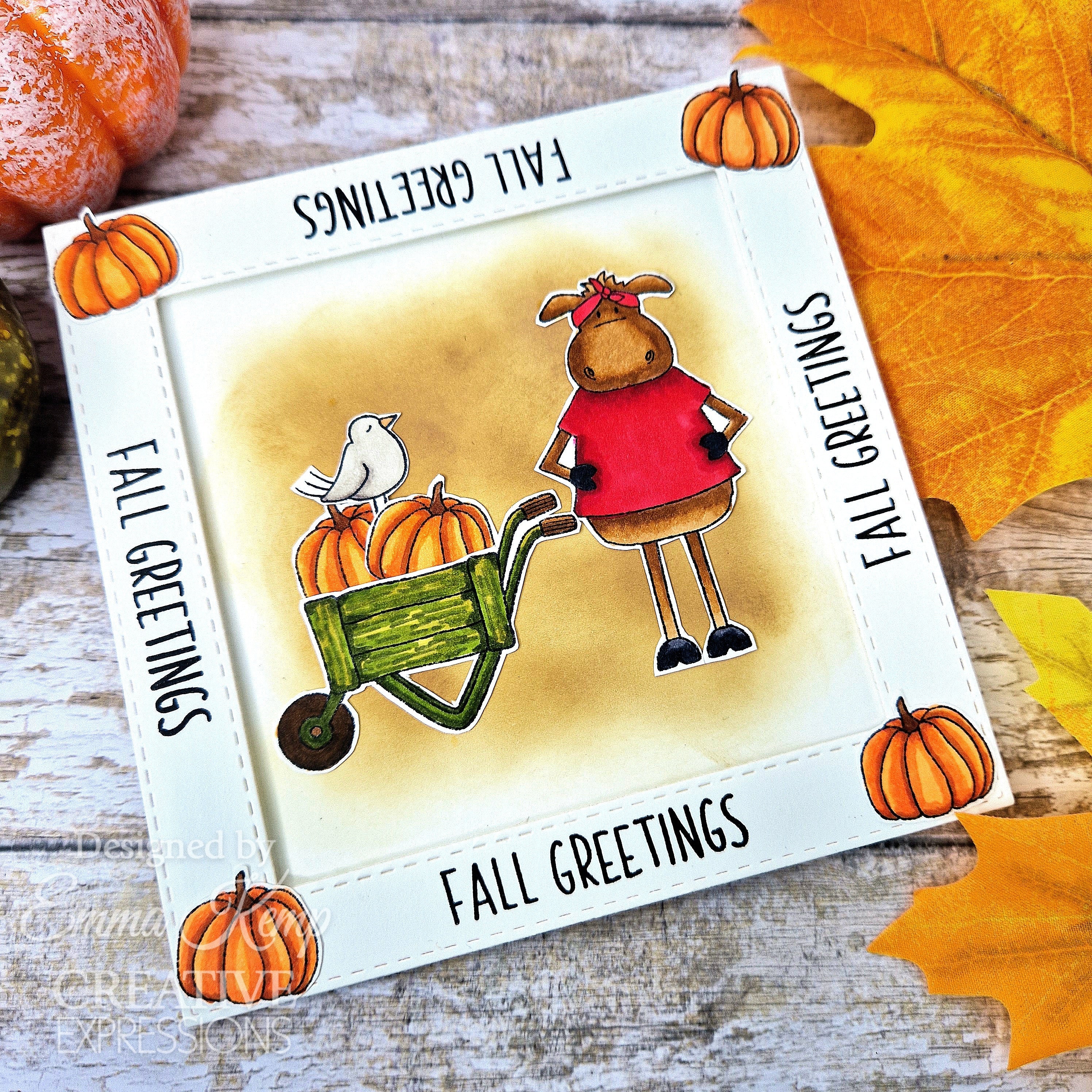 Creative Expressions Jane's Doodles Apple Pumpkin Spice 6 in x 8 in Clear Stamp Set