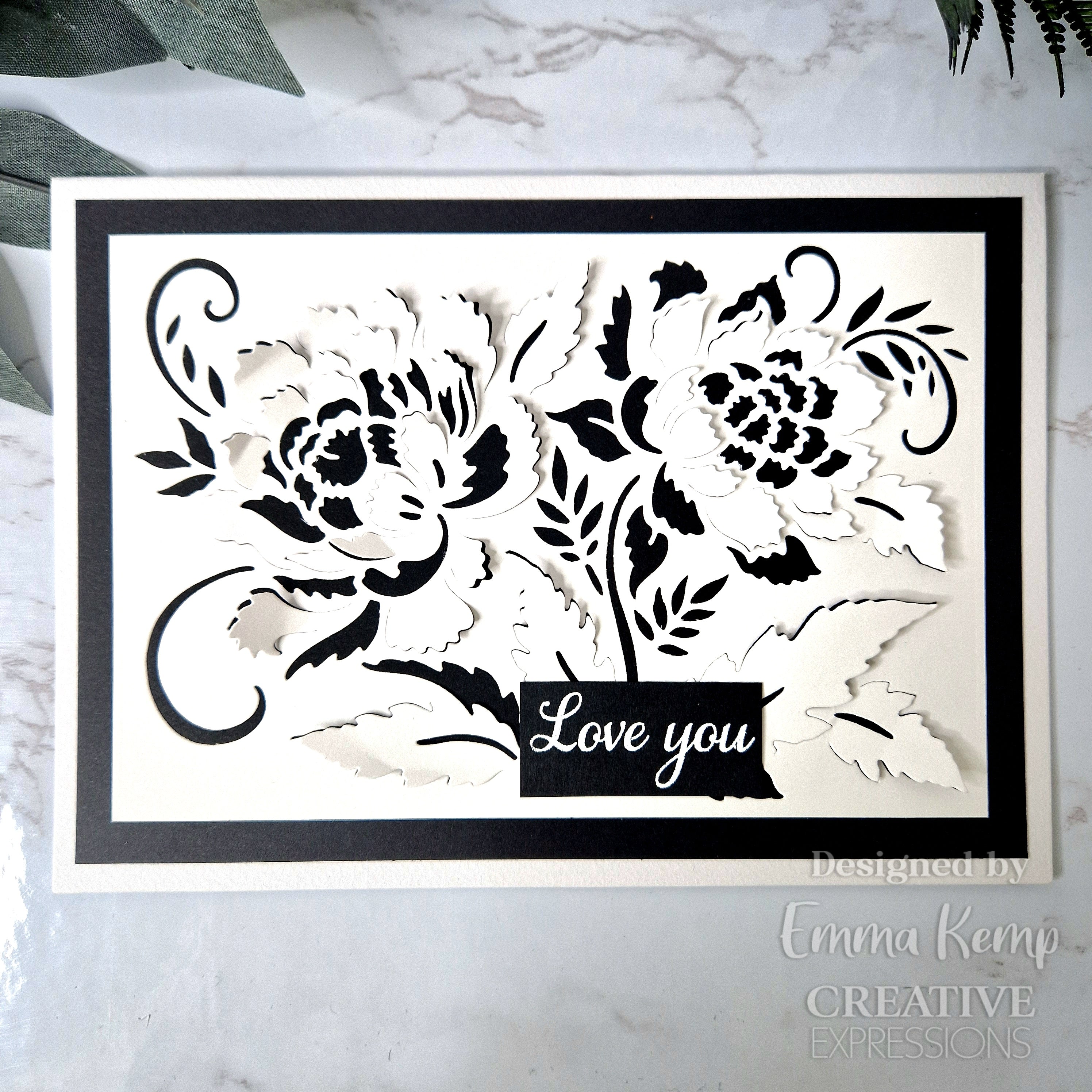 Creative Expressions Paper Cuts Cut & Lift Passionate Peonies Craft Die