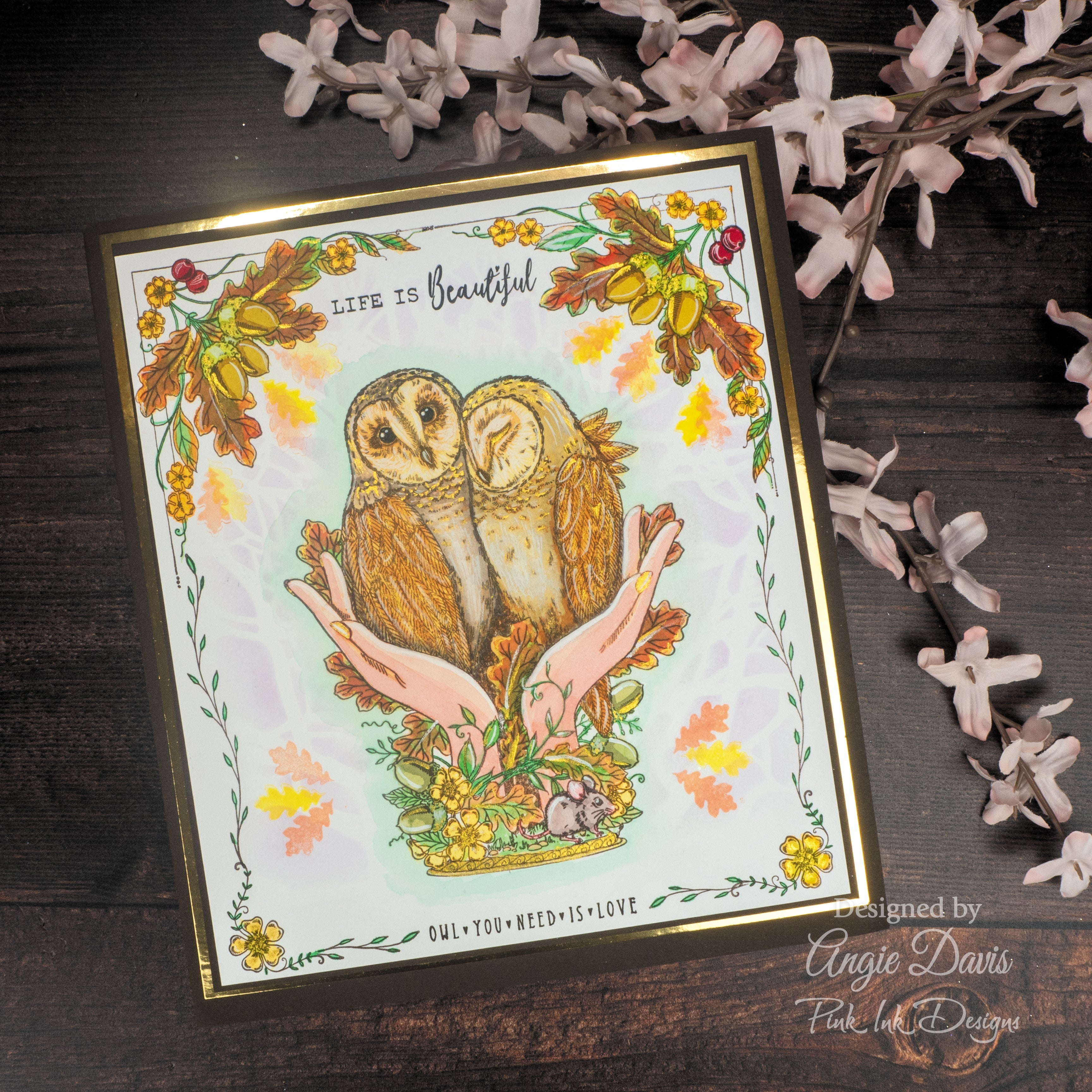 Pink Ink Designs An Owl In The Hand 6 in x 8 in Clear Stamp Set