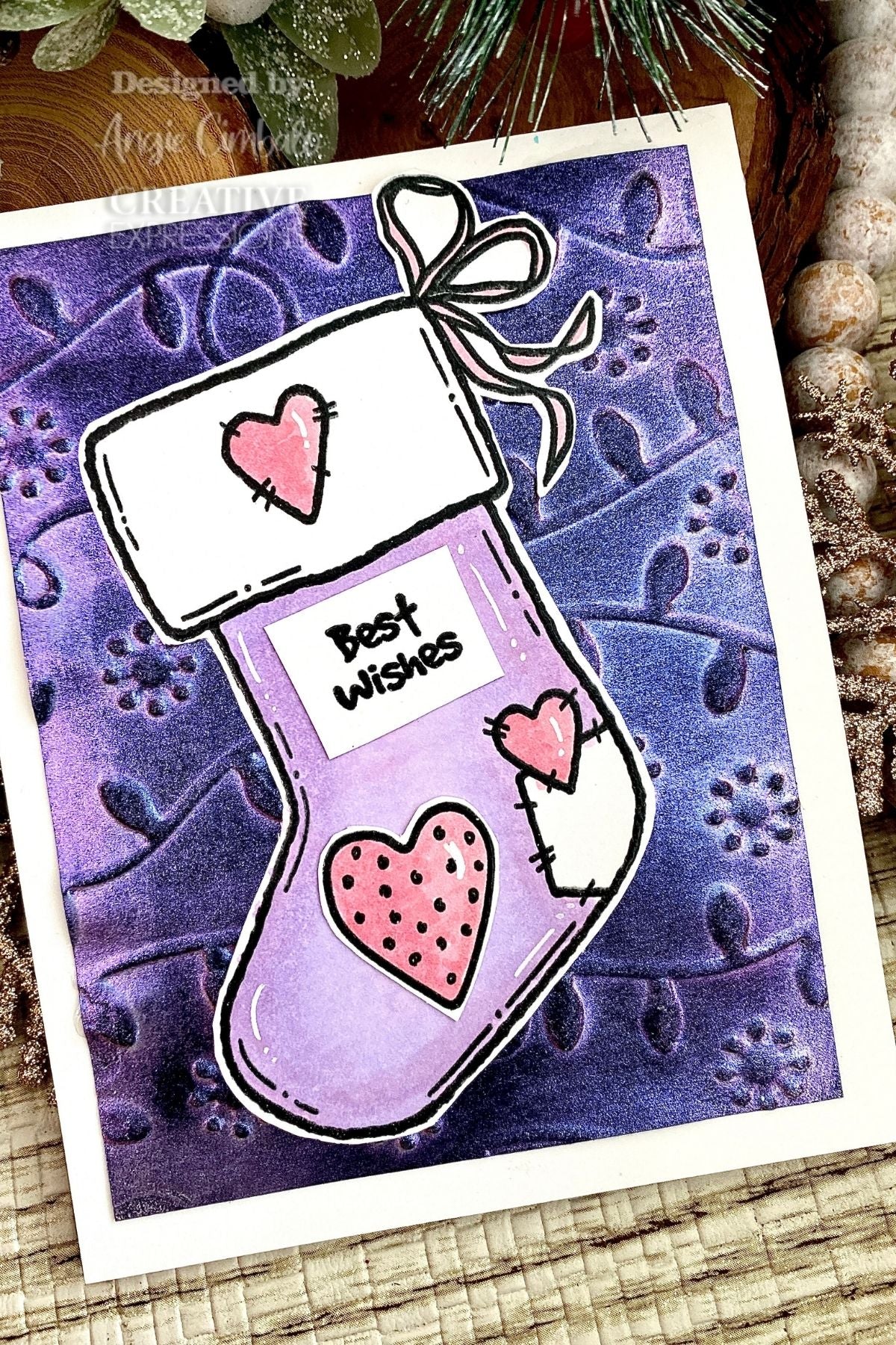 Creative Expressions Sam Poole Sweet Stocking 6 in x 4 in Clear Stamp Set