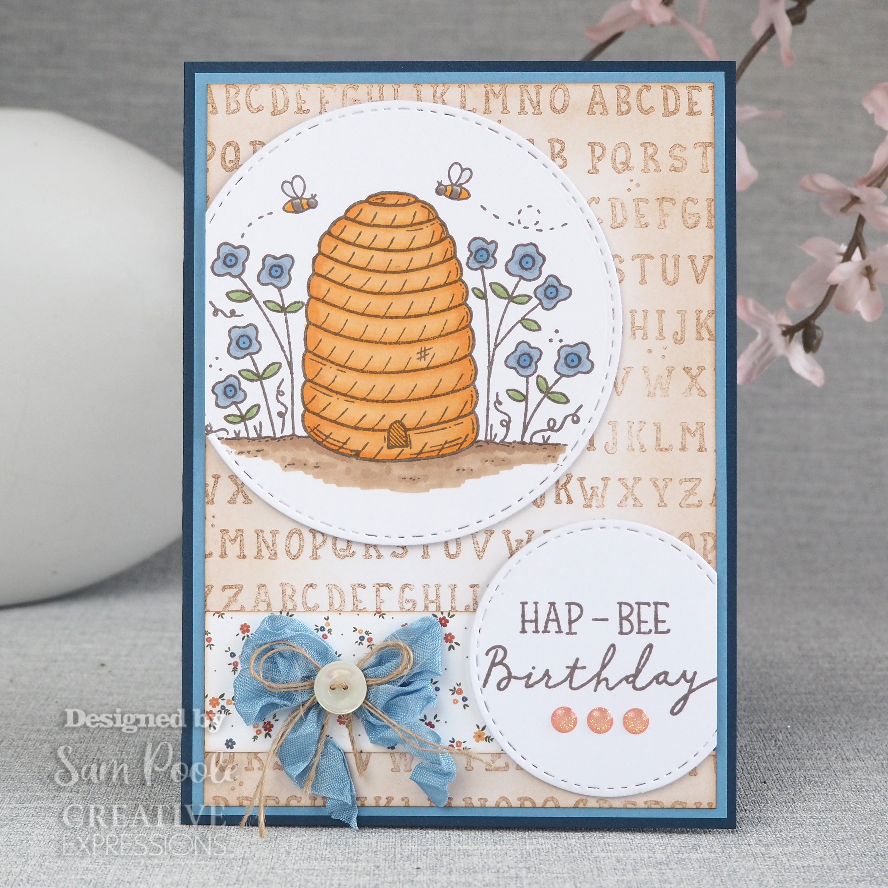 Creative Expressions Sam Poole Rustic Alphabet 6 in x 4 in Rubber Stamp Set