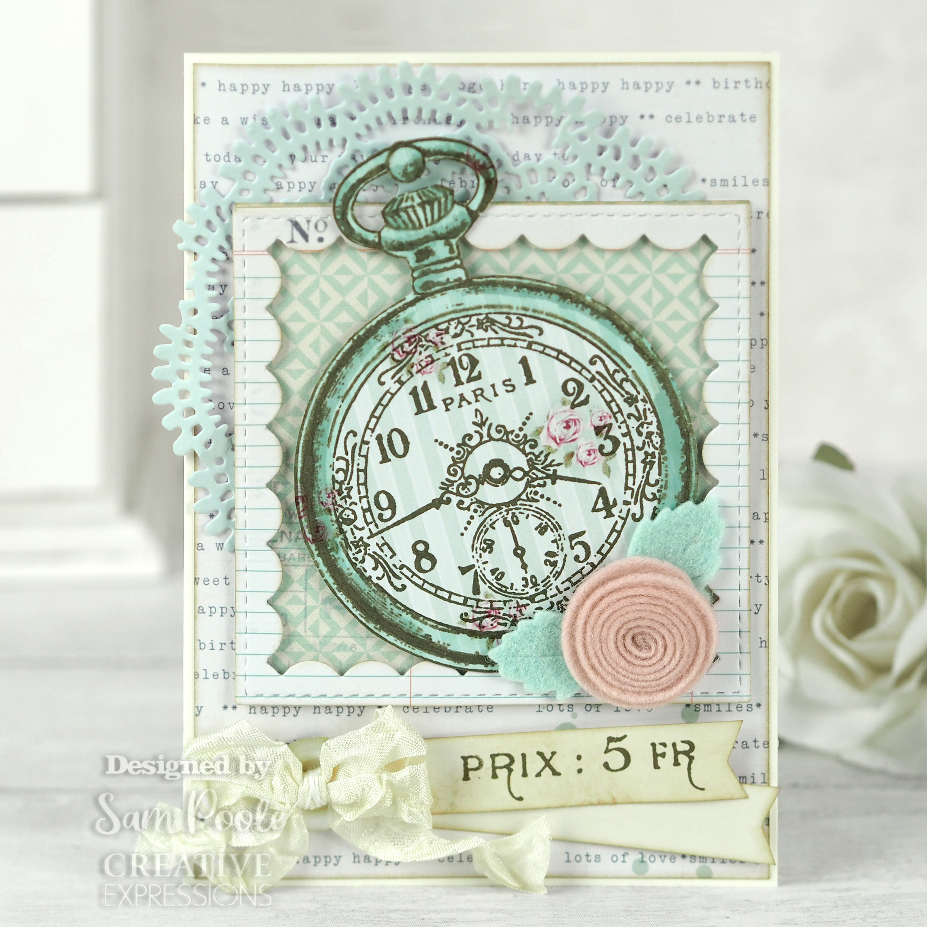 Creative Expressions Sam Poole Timeless Roses 6 in x 8 in Clear Stamp Set