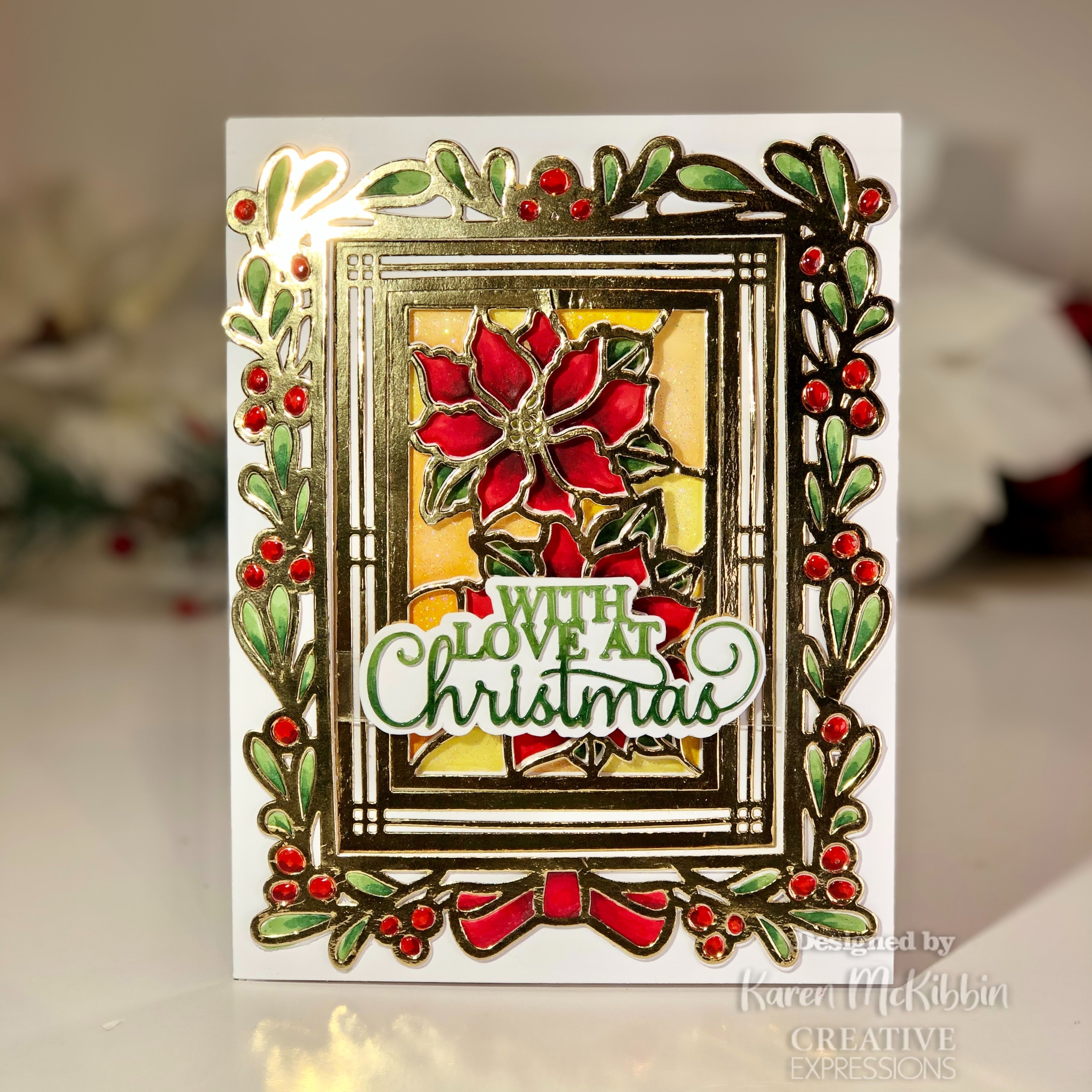 Creative Expressions Sue Wilson Festive Stained Glass Poinsettia Craft Die