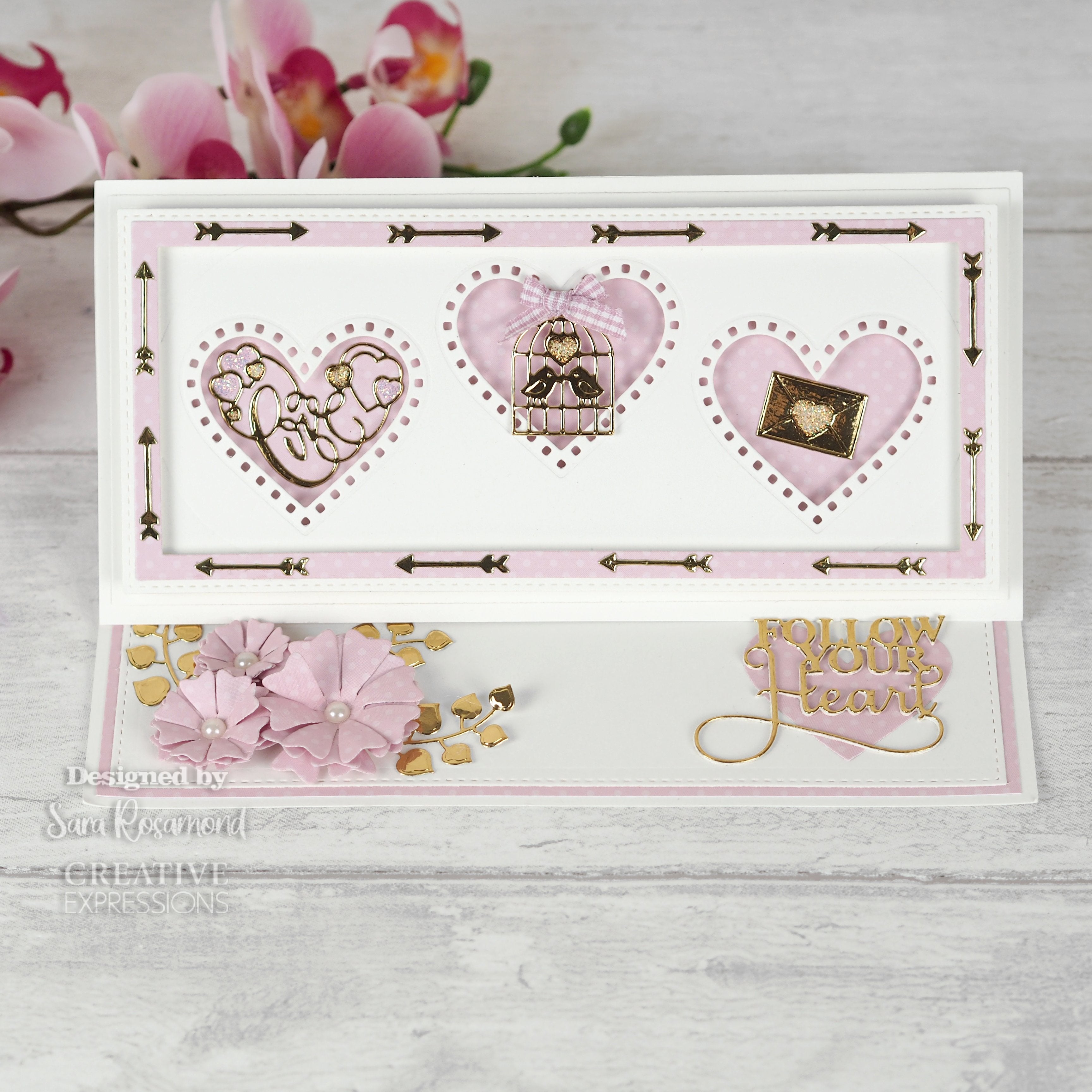 Creative Expressions Sue Wilson Slimline Collection Decorative Heart Aperture Trio Craft Die