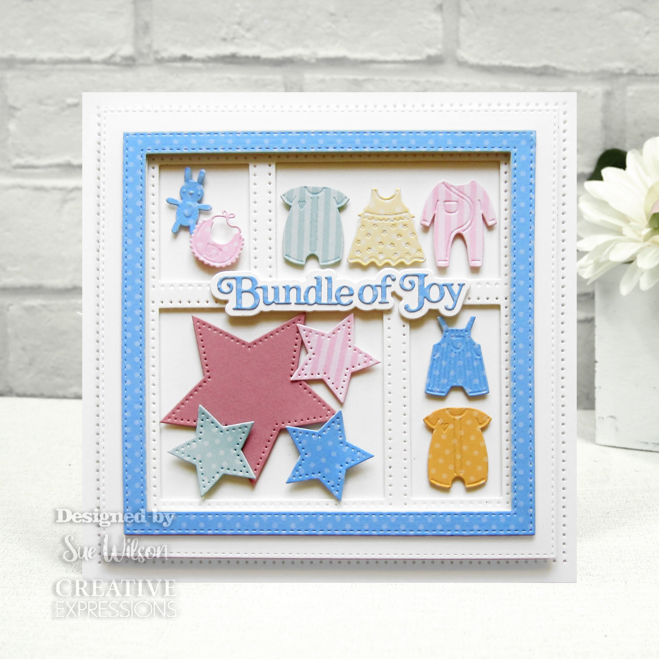 Creative Expressions Sue Wilson Mini Shadowed Sentiments Bundle Of Joy Craft Die