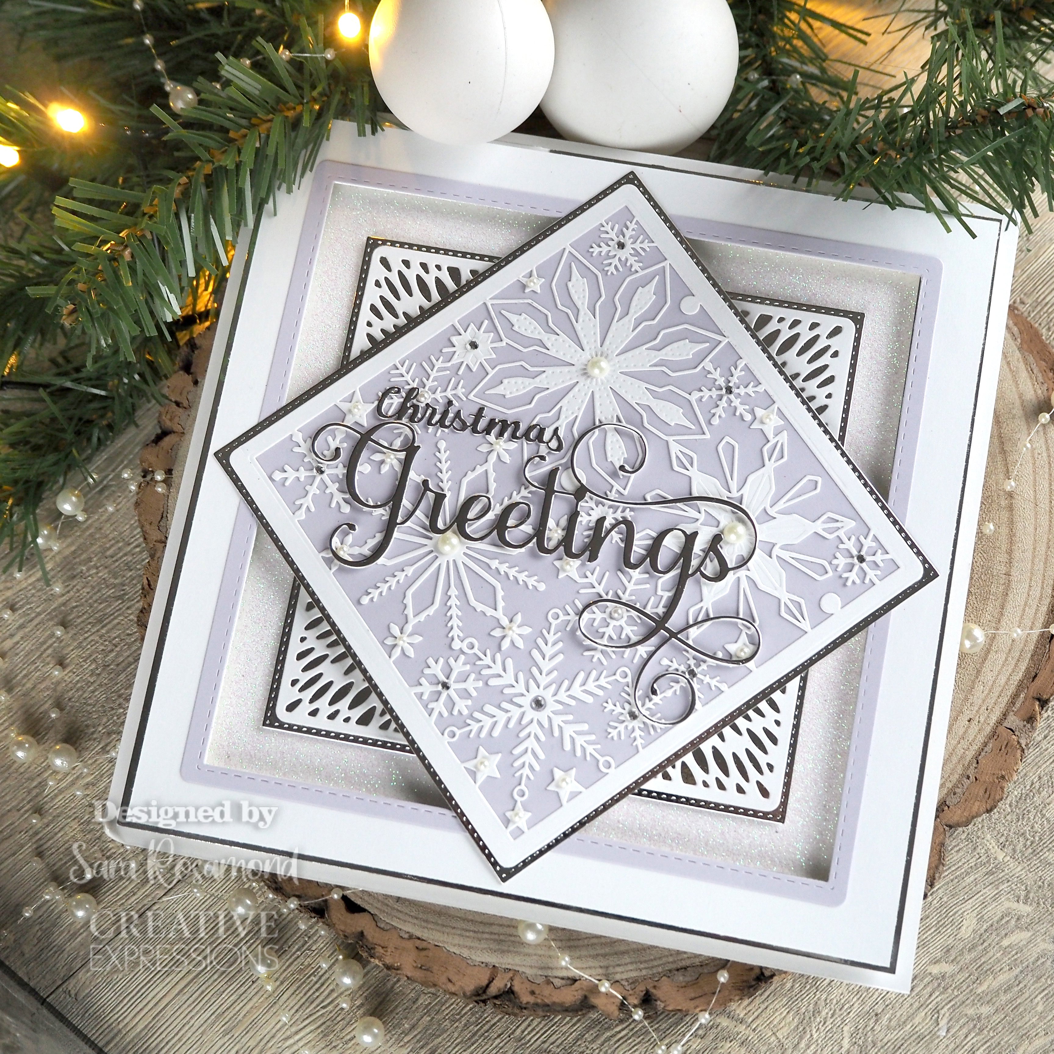 Creative Expressions Sue Wilson Festive Shadowed Sentiments Christmas Greetings Craft Die