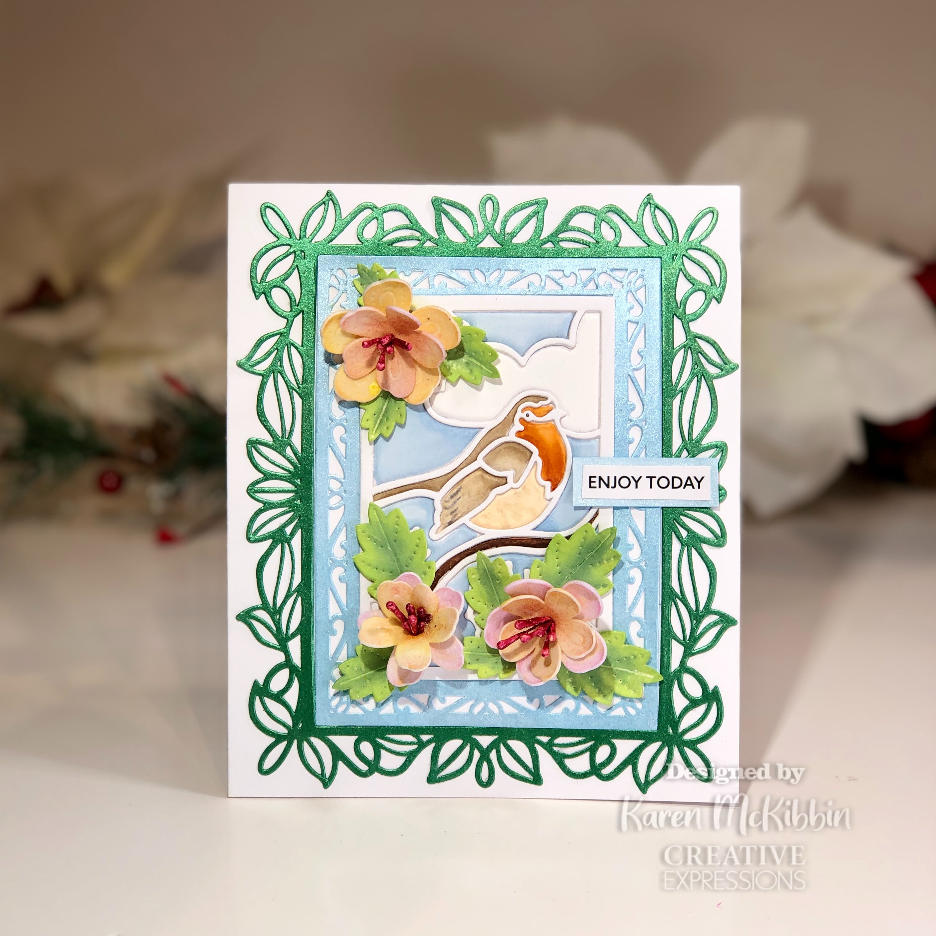 Creative Expressions Sue Wilson Festive Stained Glass Christmas Songbird Craft Die