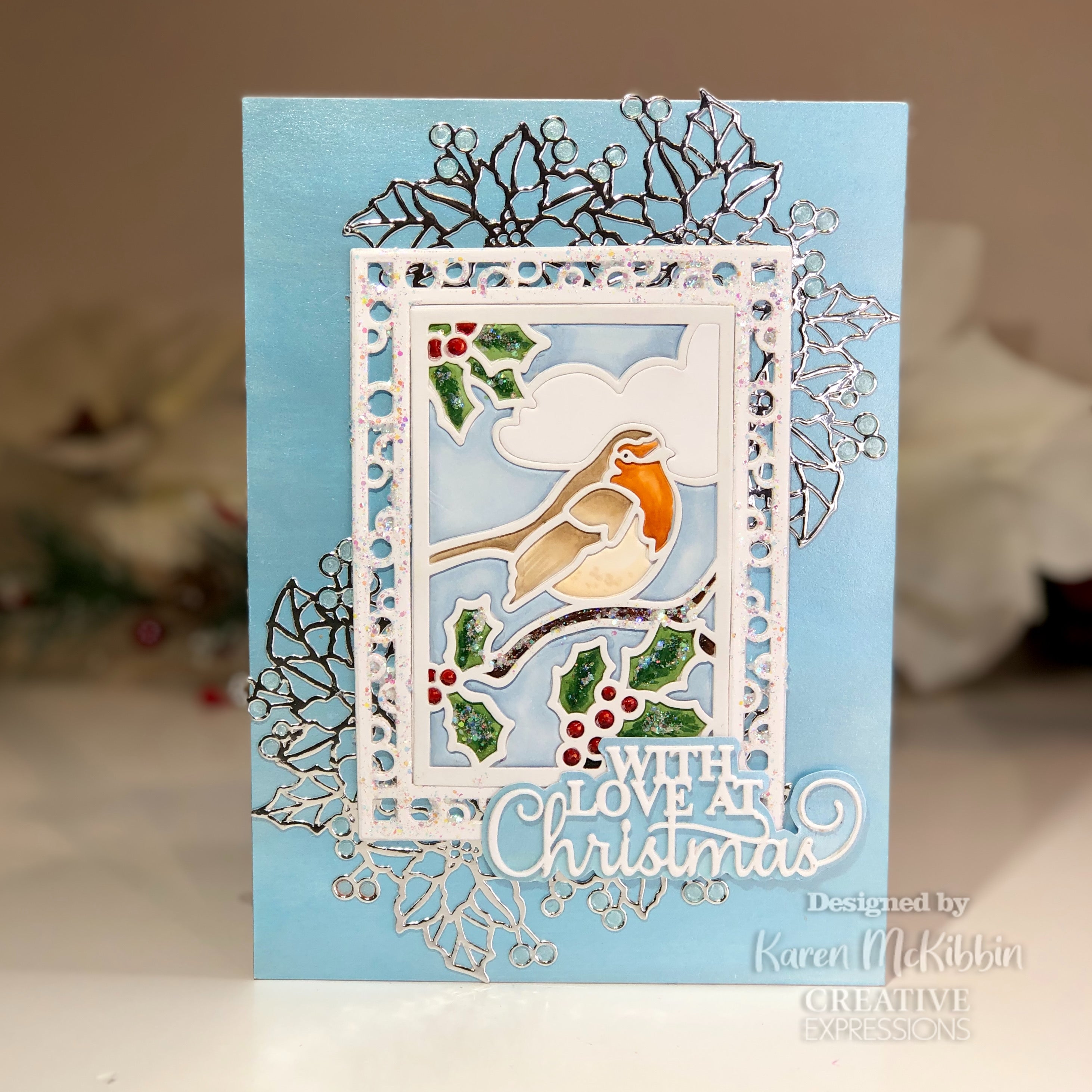 Creative Expressions Sue Wilson Festive Stained Glass Christmas Songbird Craft Die