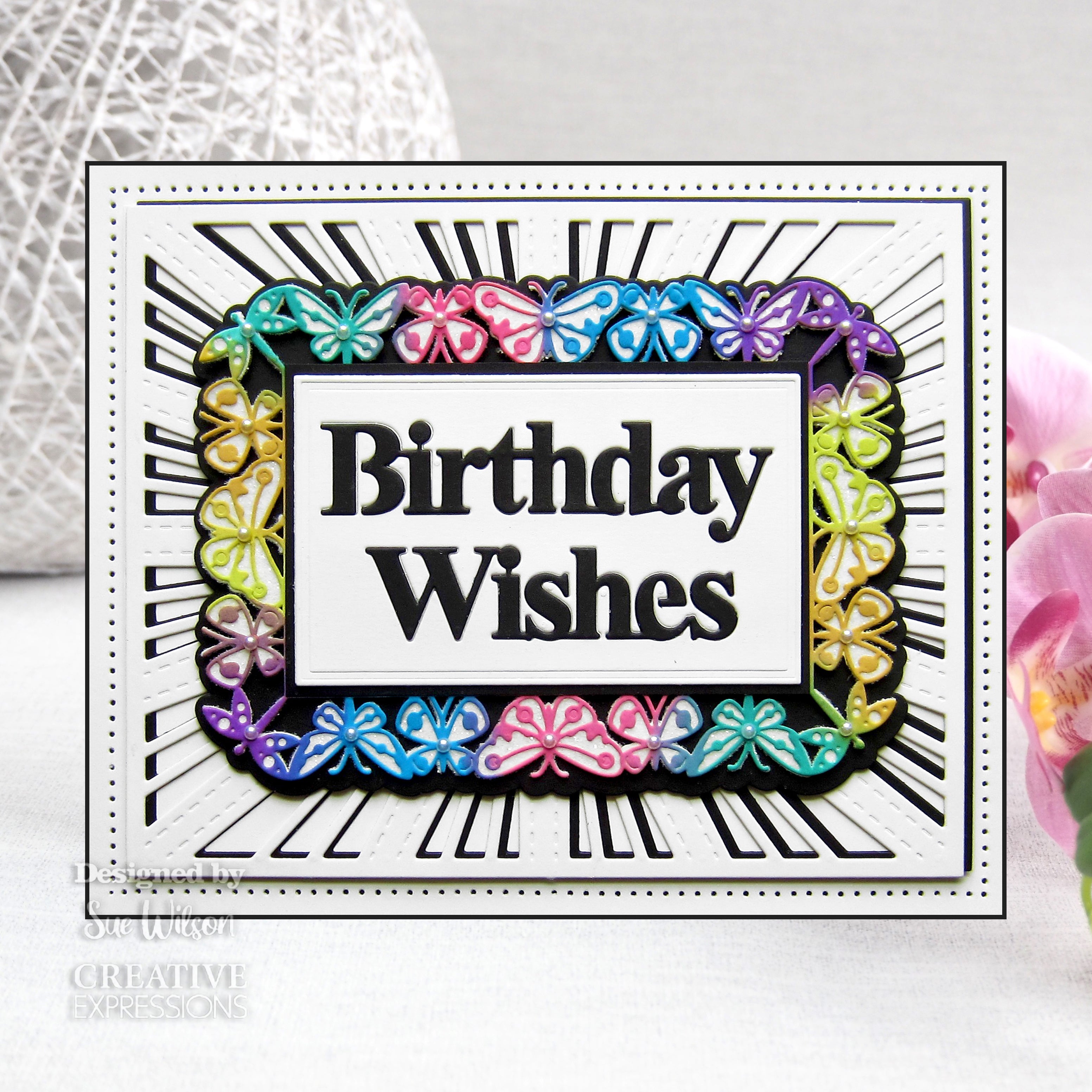 Creative Expressions Sue Wilson Block Sentiments Birthday Wishes Craft Die