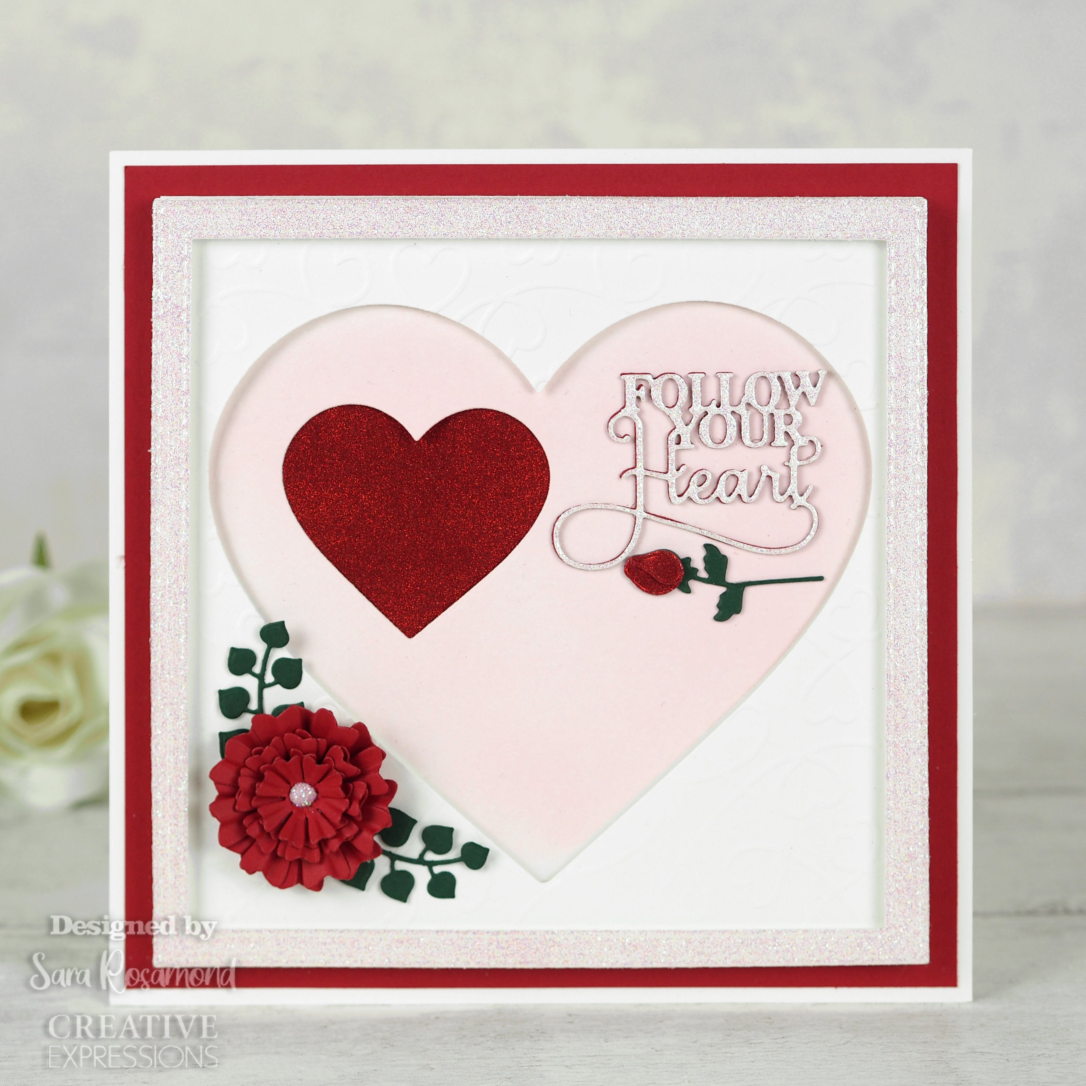 Creative Expressions Sue Wilson Finishing Touches Heart Leaf Flower Craft Die