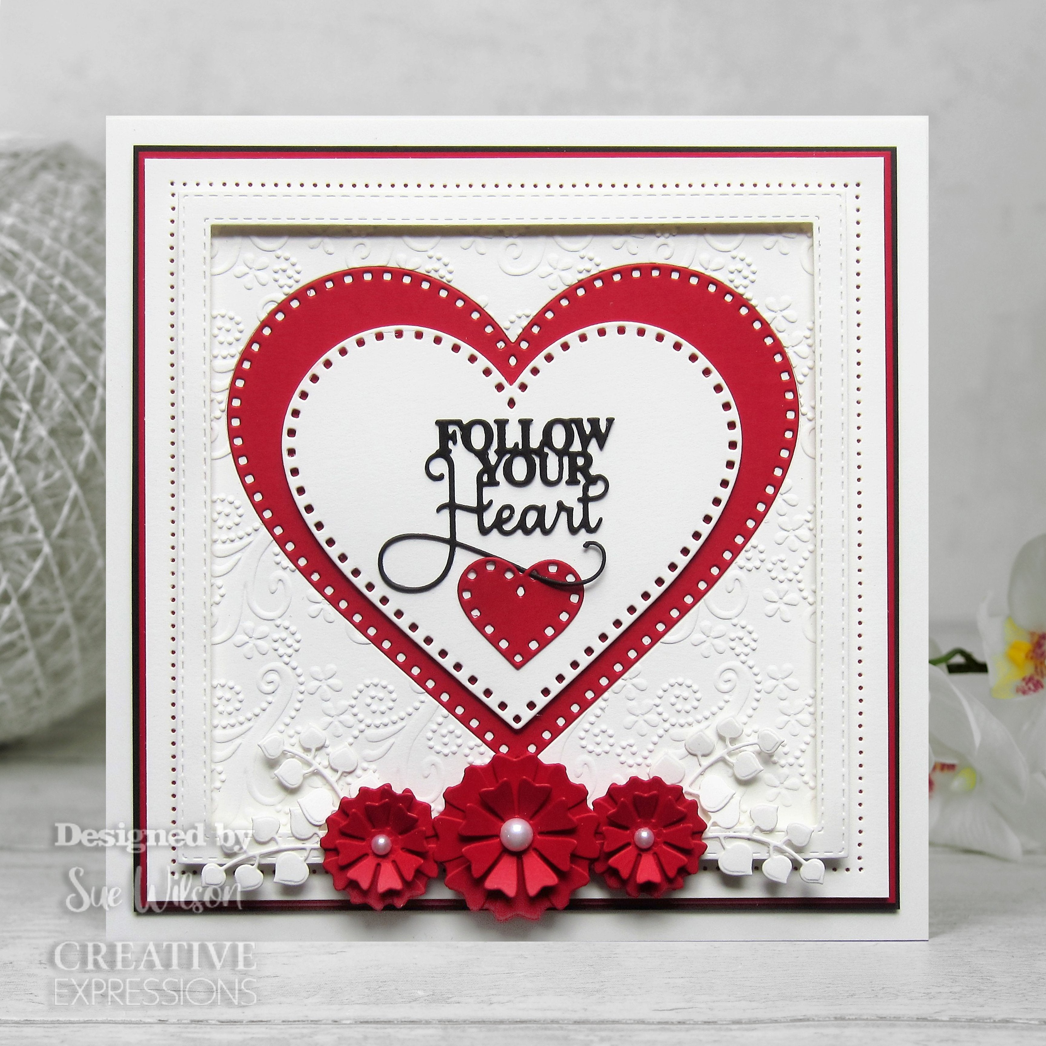 Creative Expressions Sue Wilson Finishing Touches Heart Leaf Flower Craft Die