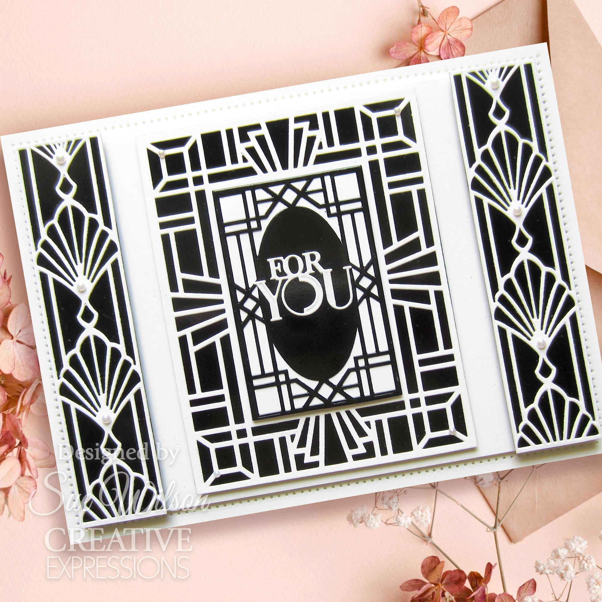 Creative Expressions Sue Wilson Art Deco Collection Fan Background Craft Die